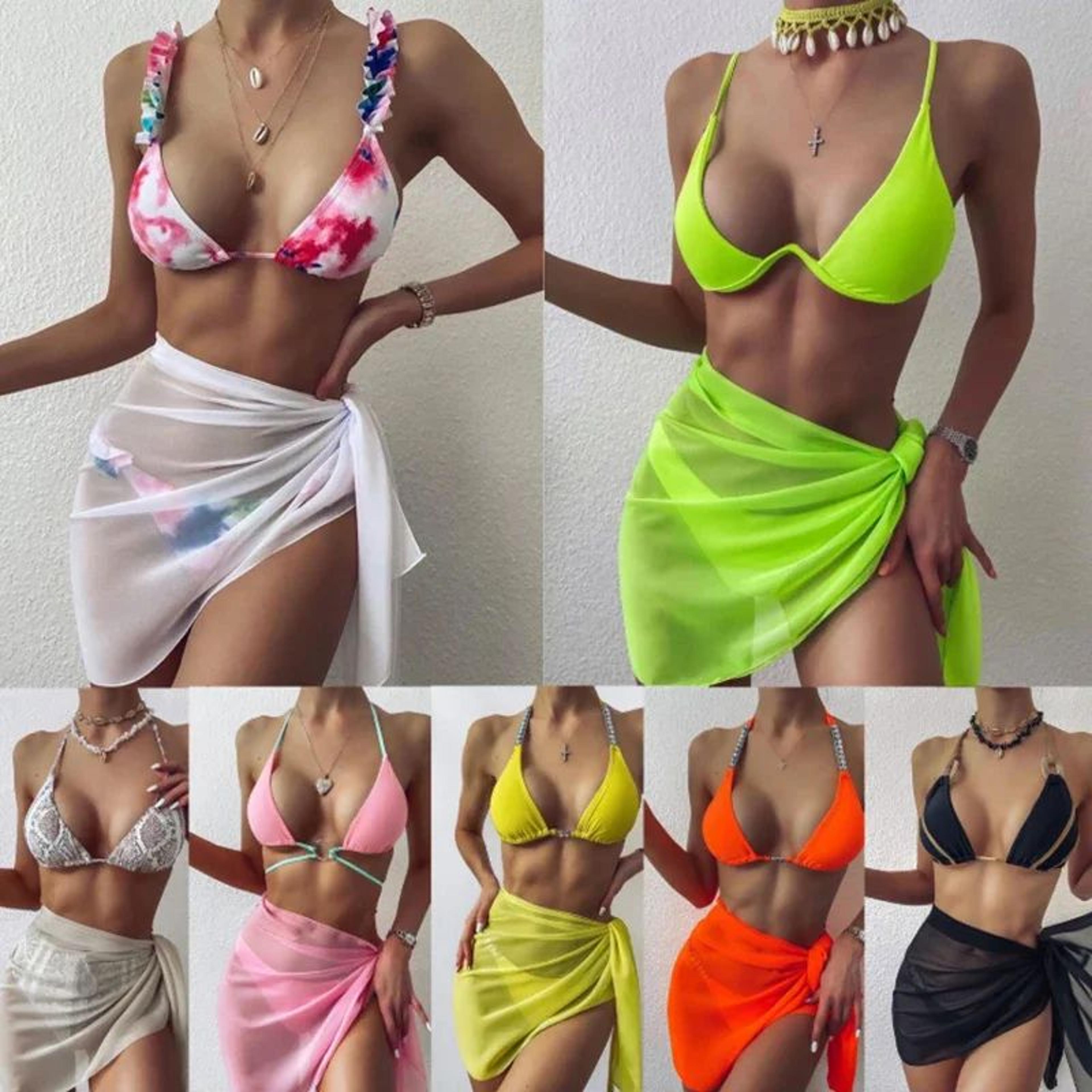Sheer Chiffon Pareo Scarf Bikini Cover Up  Lightweight Beach Wrap Skirt For Women 3
