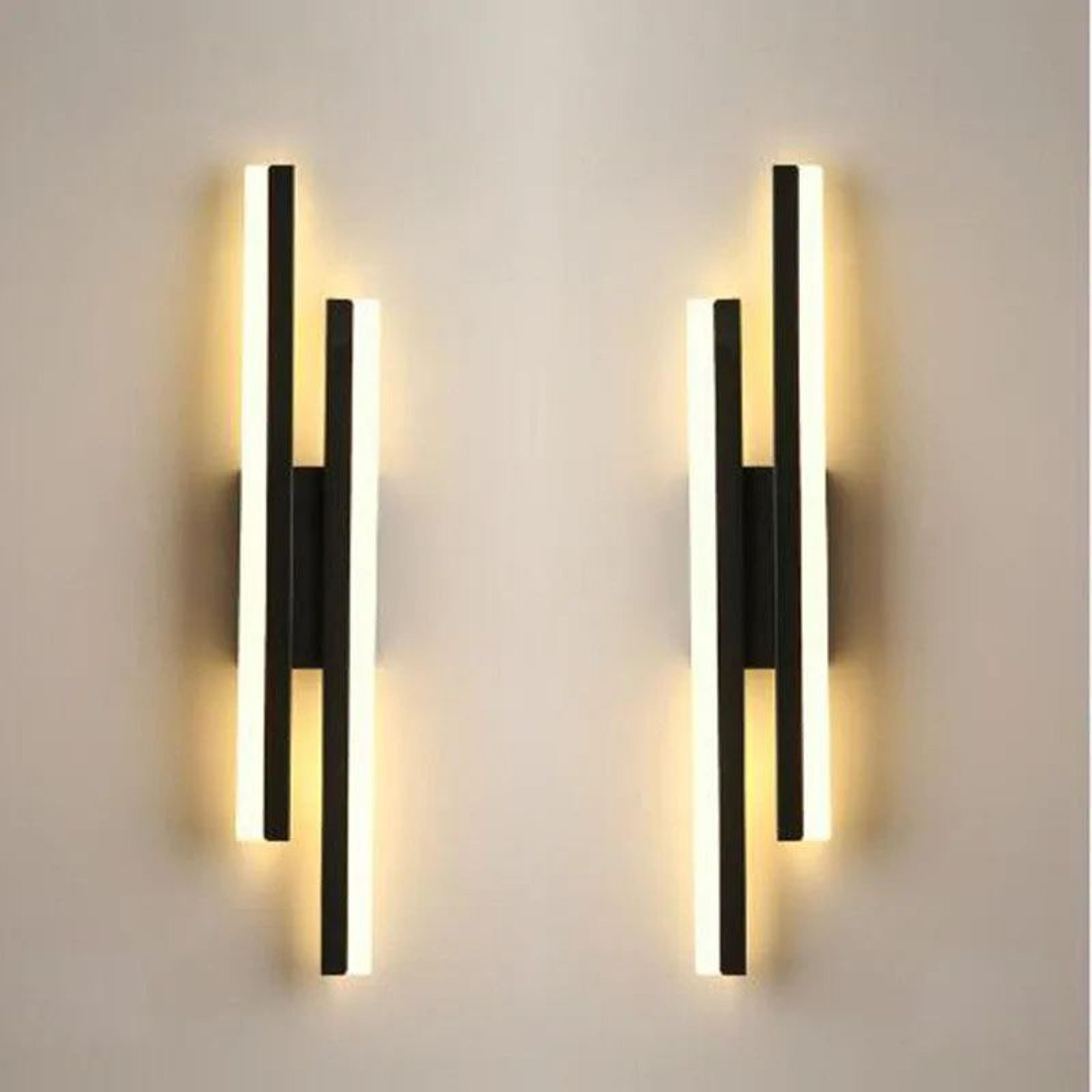 modern copper-line led wall sconce with acrylic shade, 3-color bedside & hallway wall light