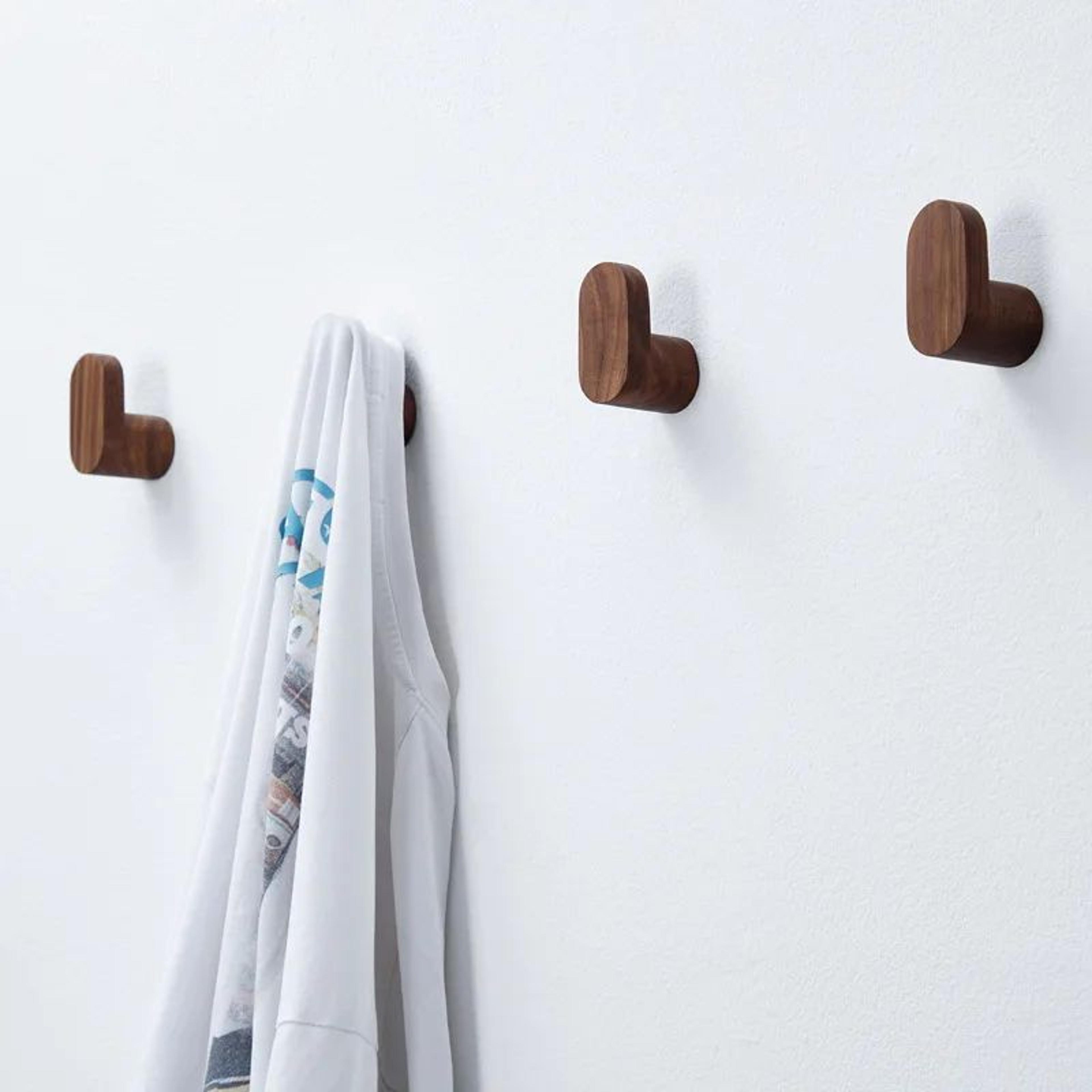 Natural Wood Wall Hook Rack  Wall Mounted Coat Rack  Key Holder For Entryway Bathroom And Bedroom 4