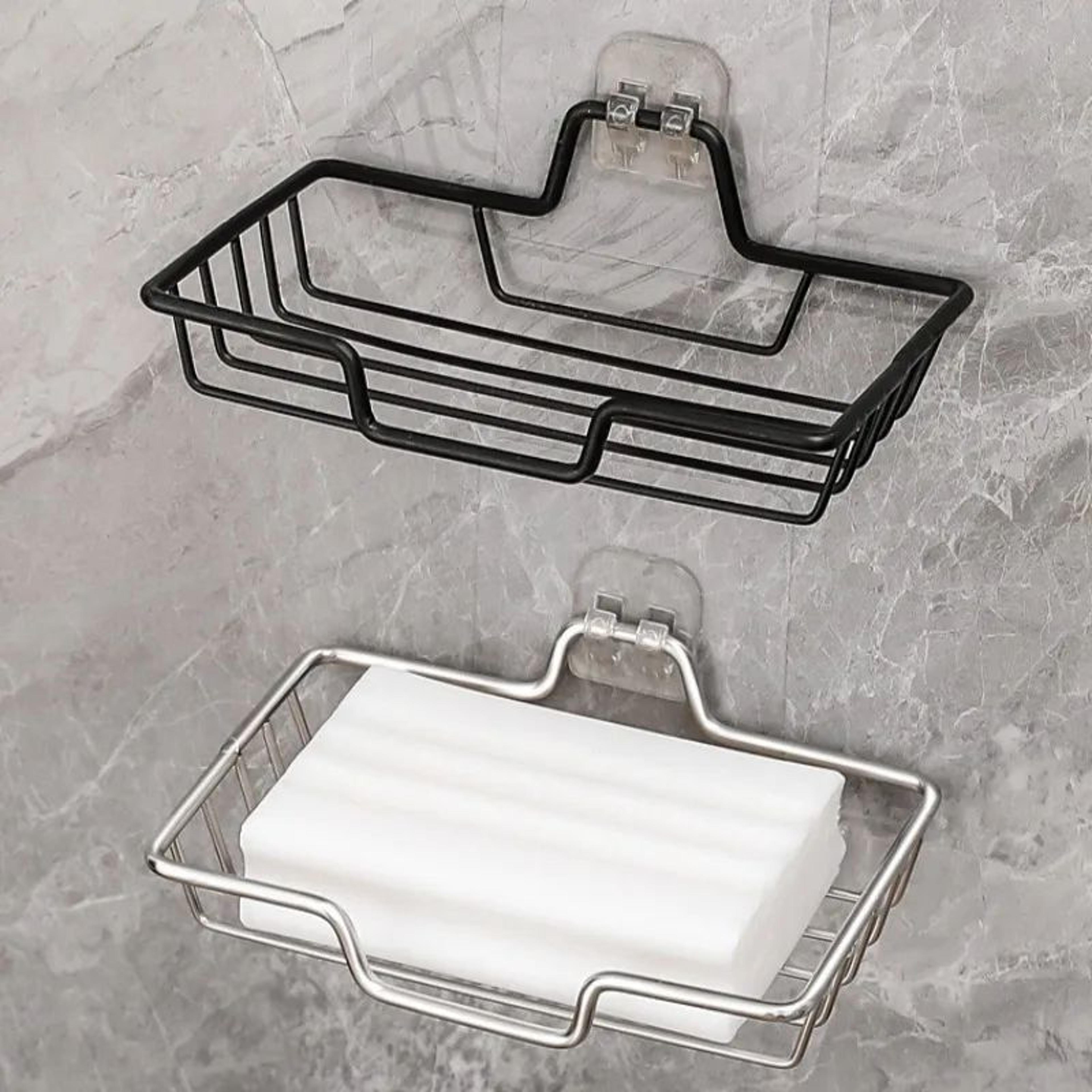 NoDrill Stainless Steel Wall Mounted Soap Holder For 2 Bars 1