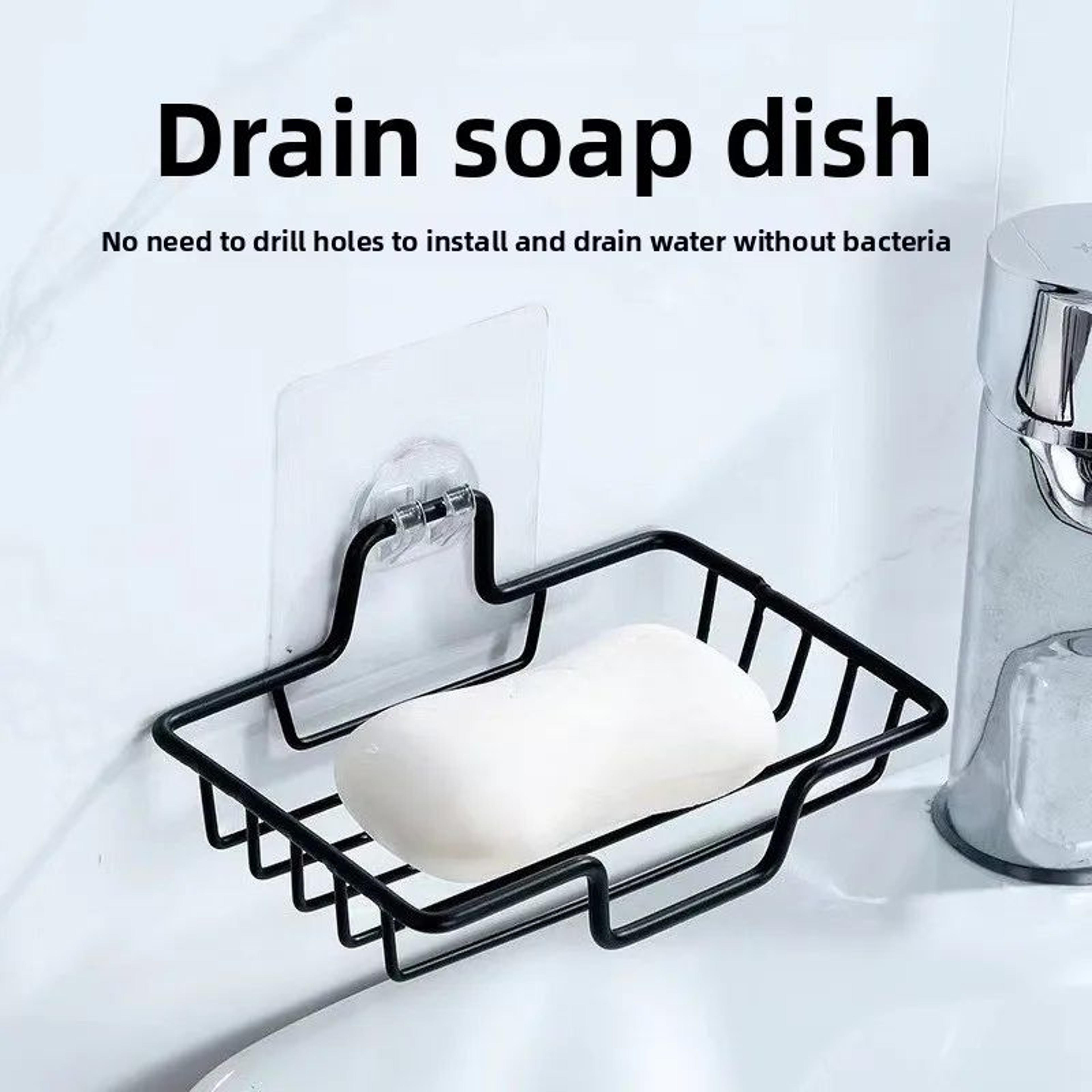NoDrill Stainless Steel Wall Mounted Soap Holder For 2 Bars 3