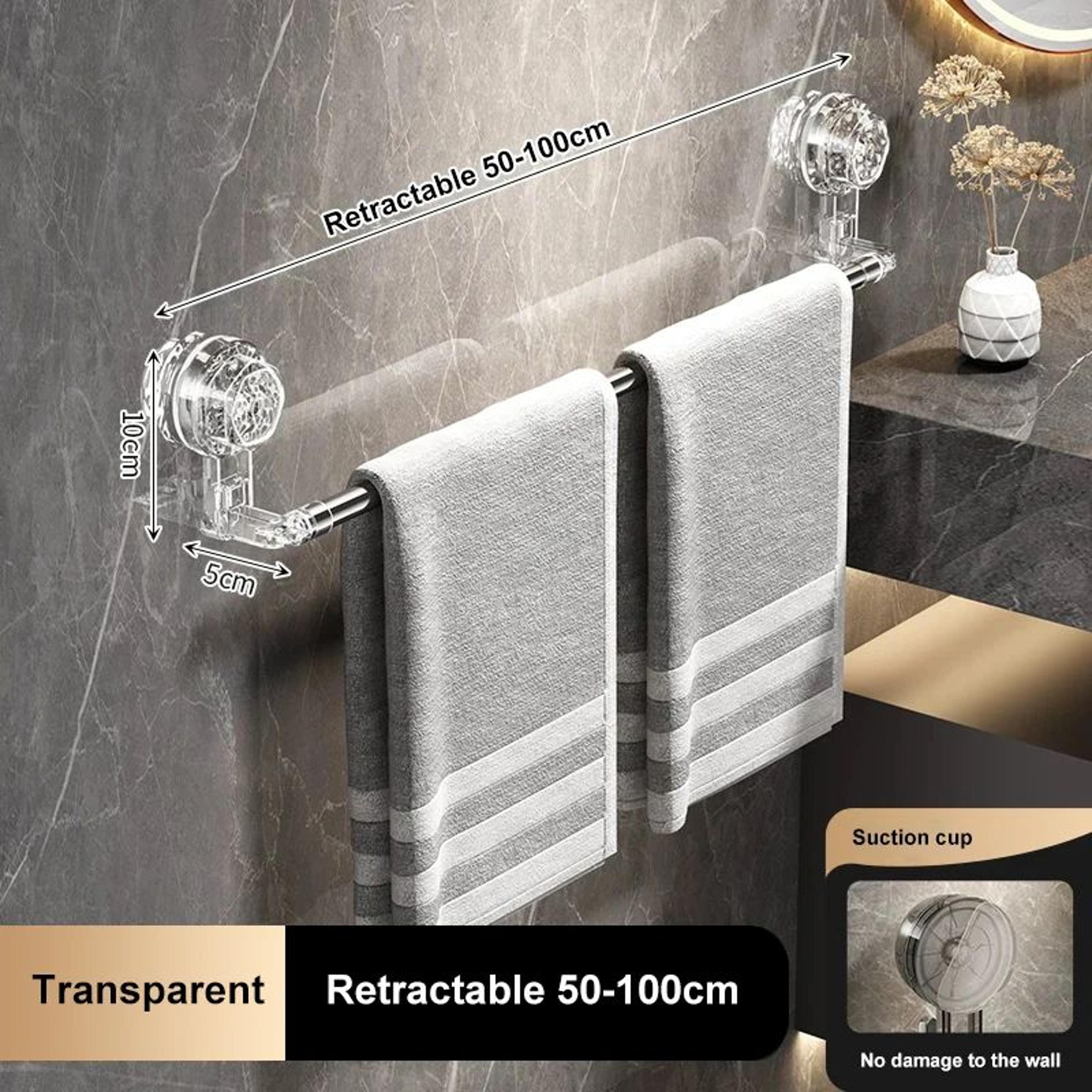 FlexiGrip No Drill Towel Rack  Retractable Suction Cup Towel Bar For Bathroom  Kitchen 6