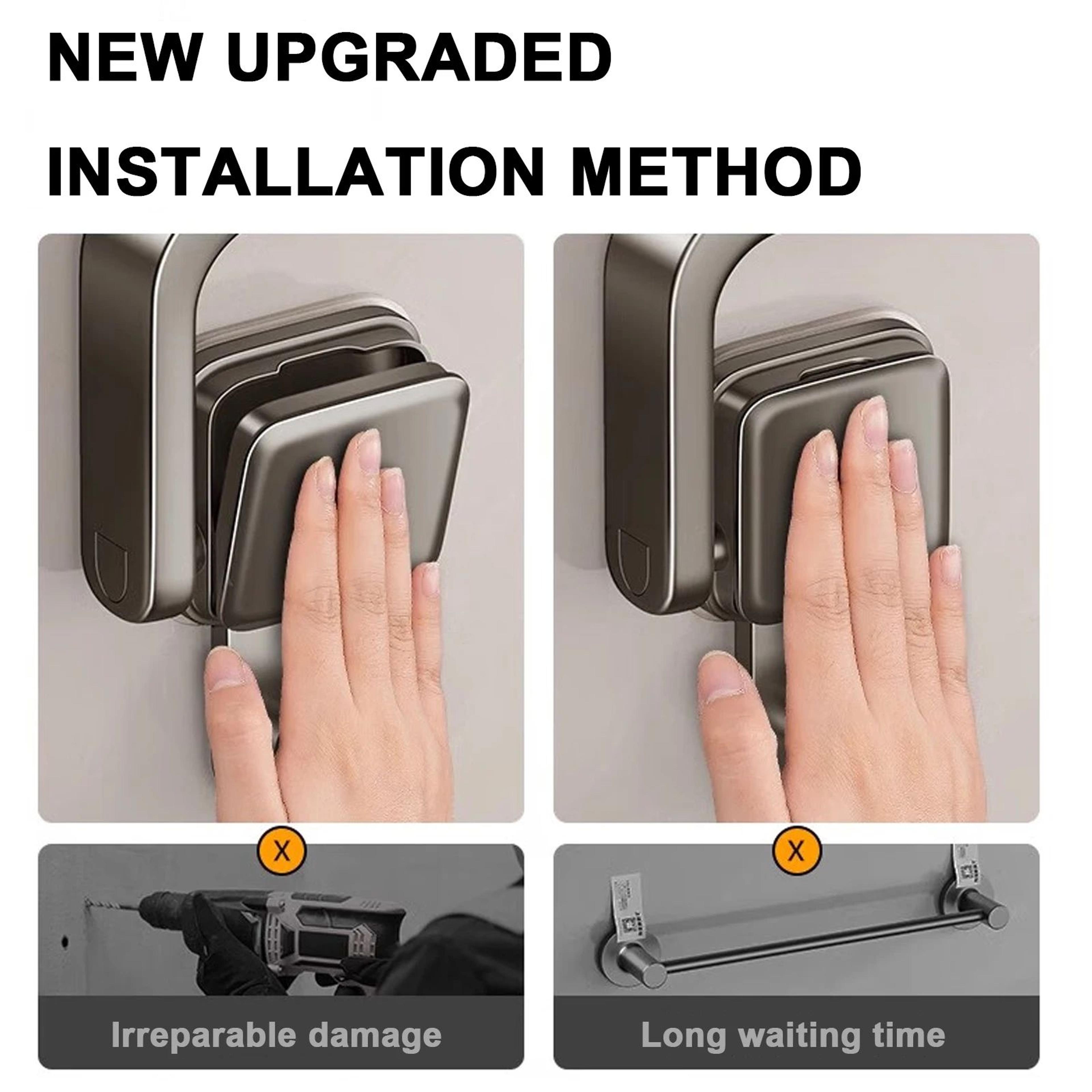 FlexHold Suction Cup Towel Rack  No Drill Folding Wall Mounted Towel Holder 5