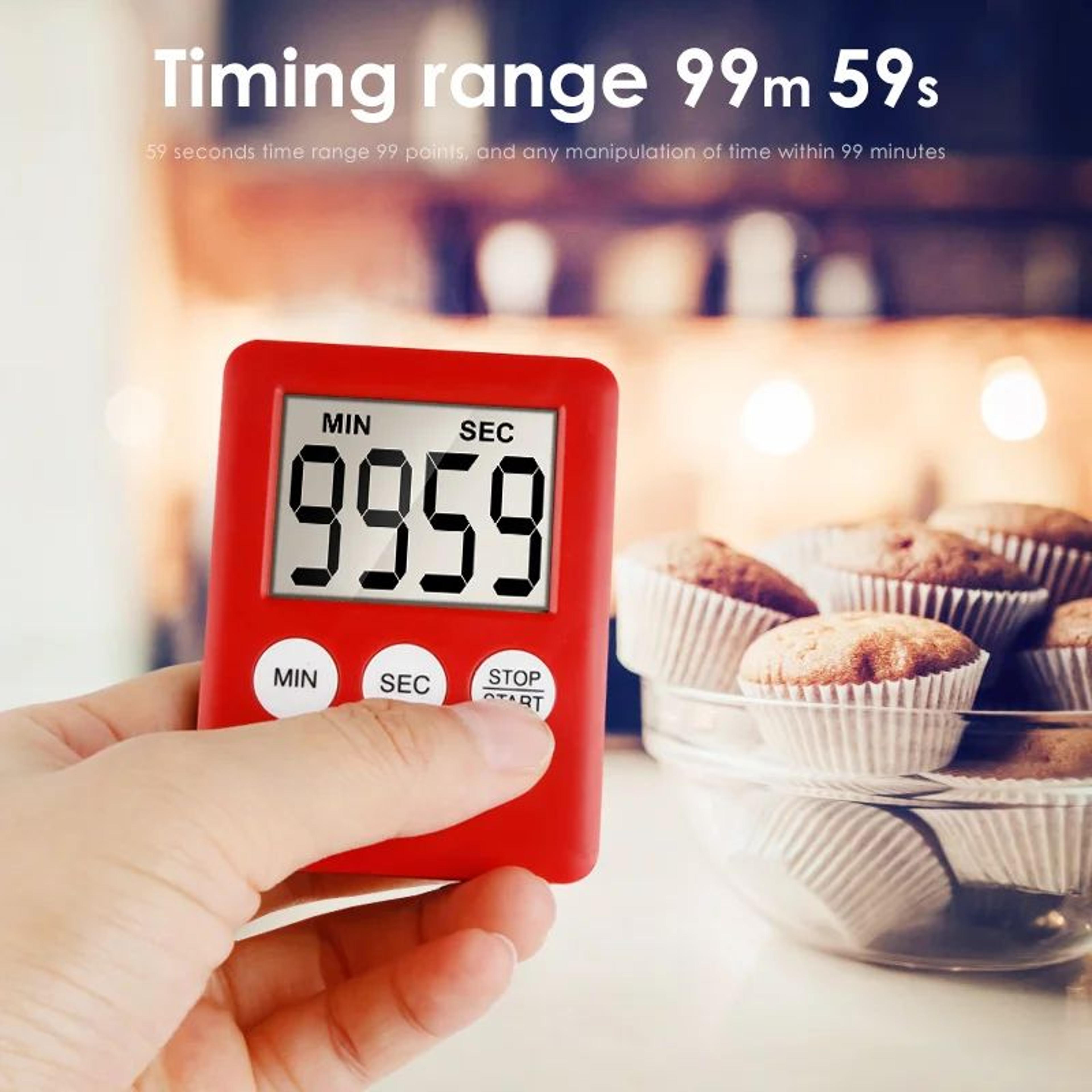 MagnaTime LCD Digital Kitchen Timer With Magnetic Back  Loud Alarm 4