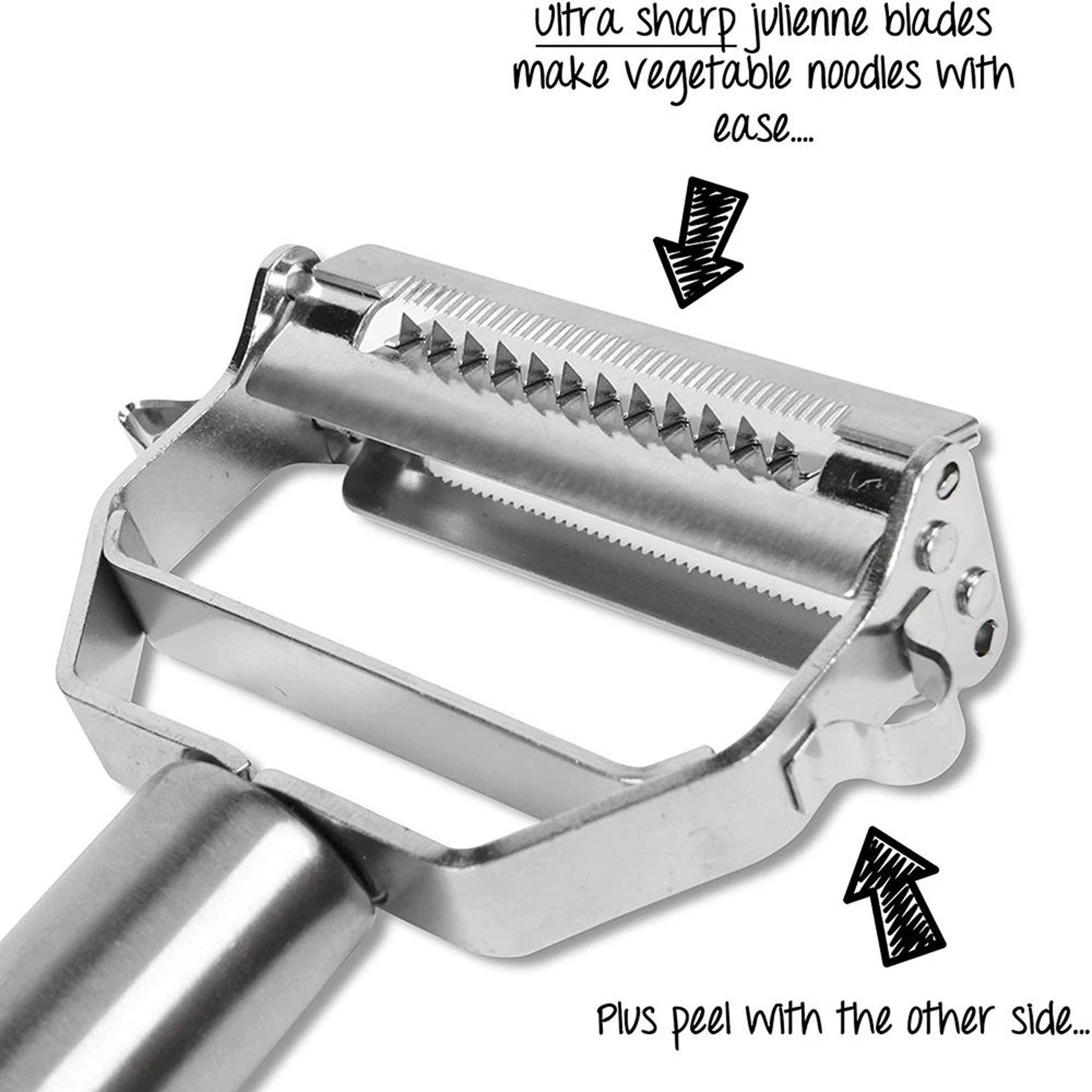 Stainless Steel Julienne Peeler  3in1 Vegetable  Fruit Slicer Tool 3