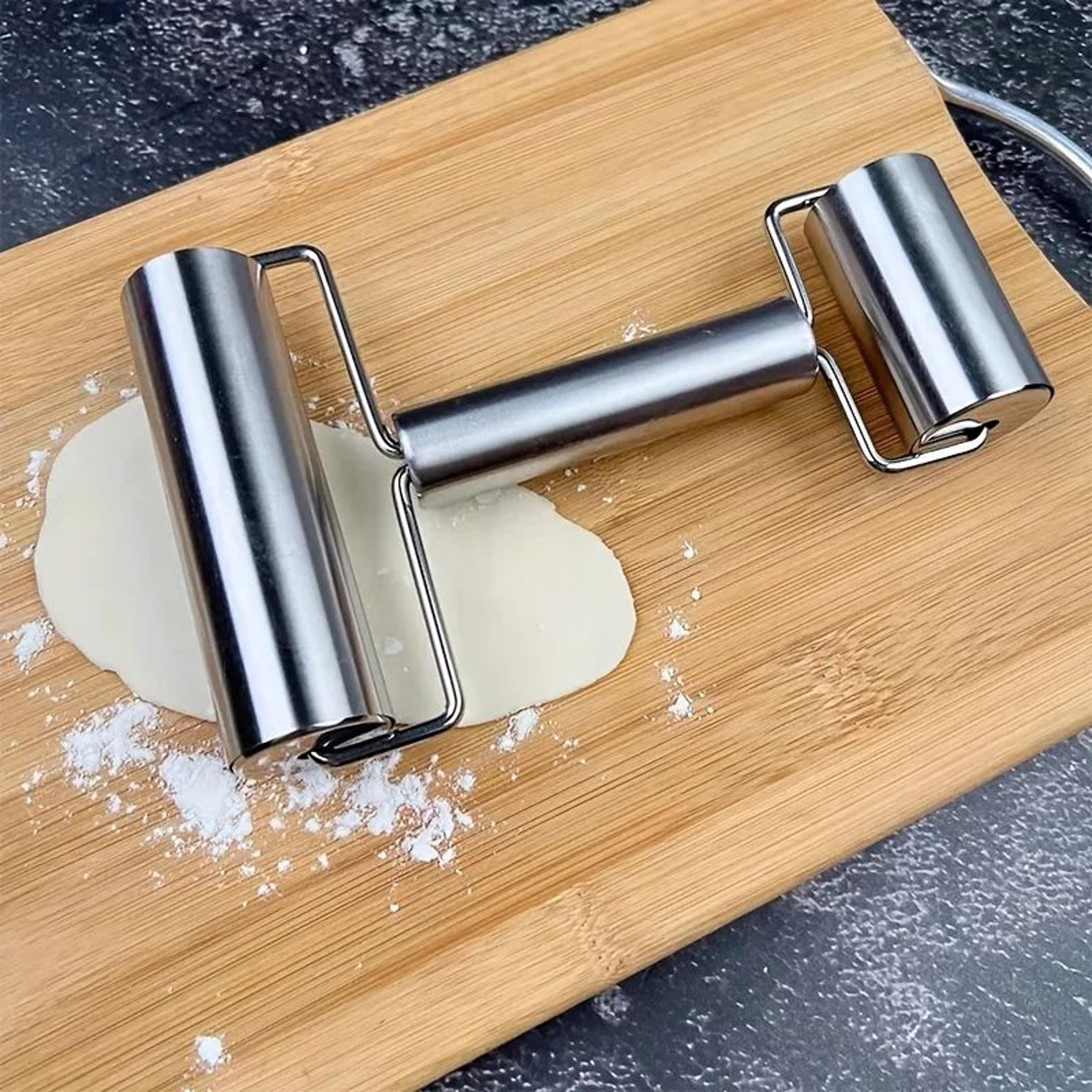 Stainless Steel Rolling Pin With Adjustable Thickness Rings  DoubleSided Ergonomic Dough Roller 1
