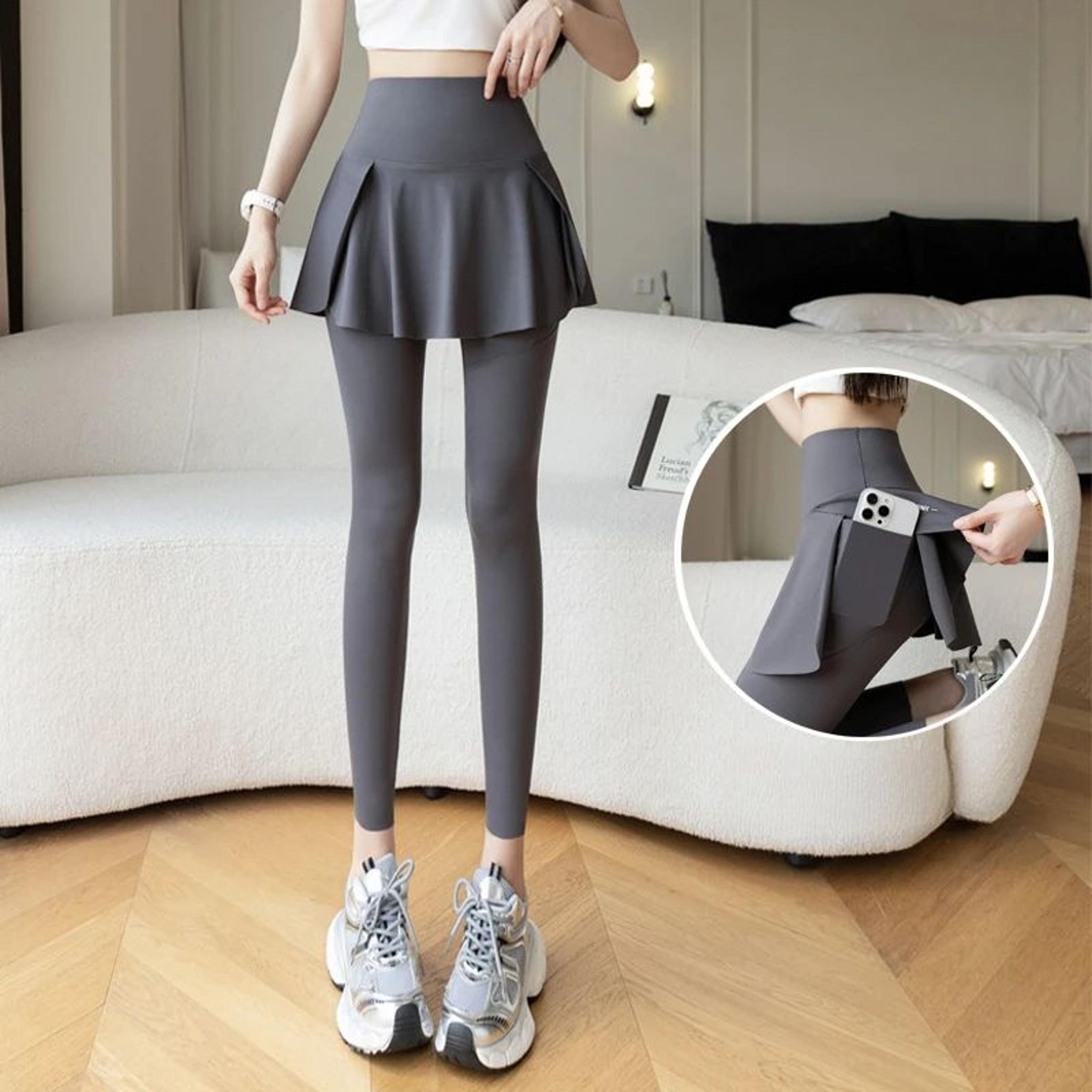 SculptFlex High Waist Seamless Yoga Leggings With Pocket  Fake Two Piece Design 5