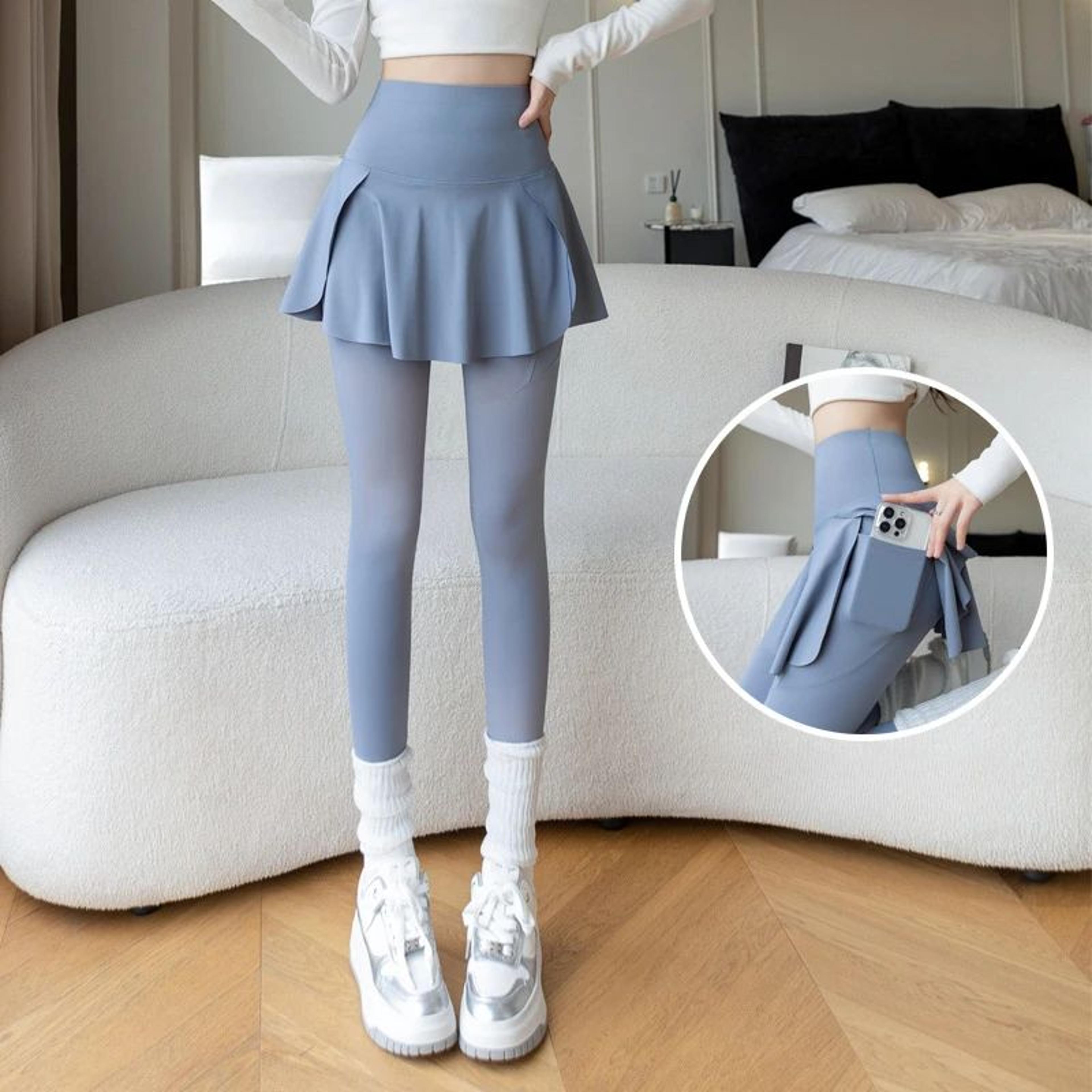 SculptFlex High Waist Seamless Yoga Leggings With Pocket  Fake Two Piece Design 6