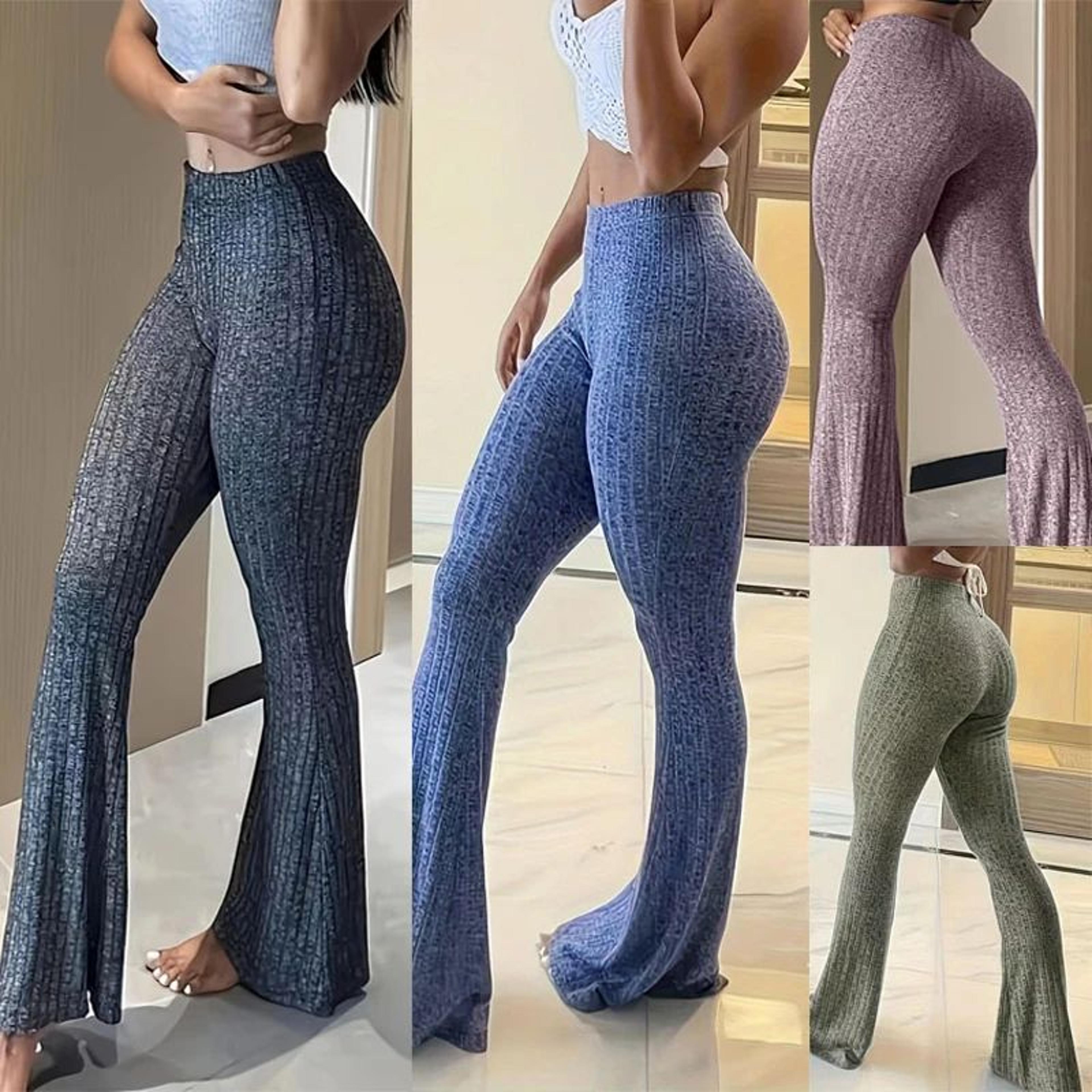 high-waist flare capri leggings for women – y2k bell bottom tights