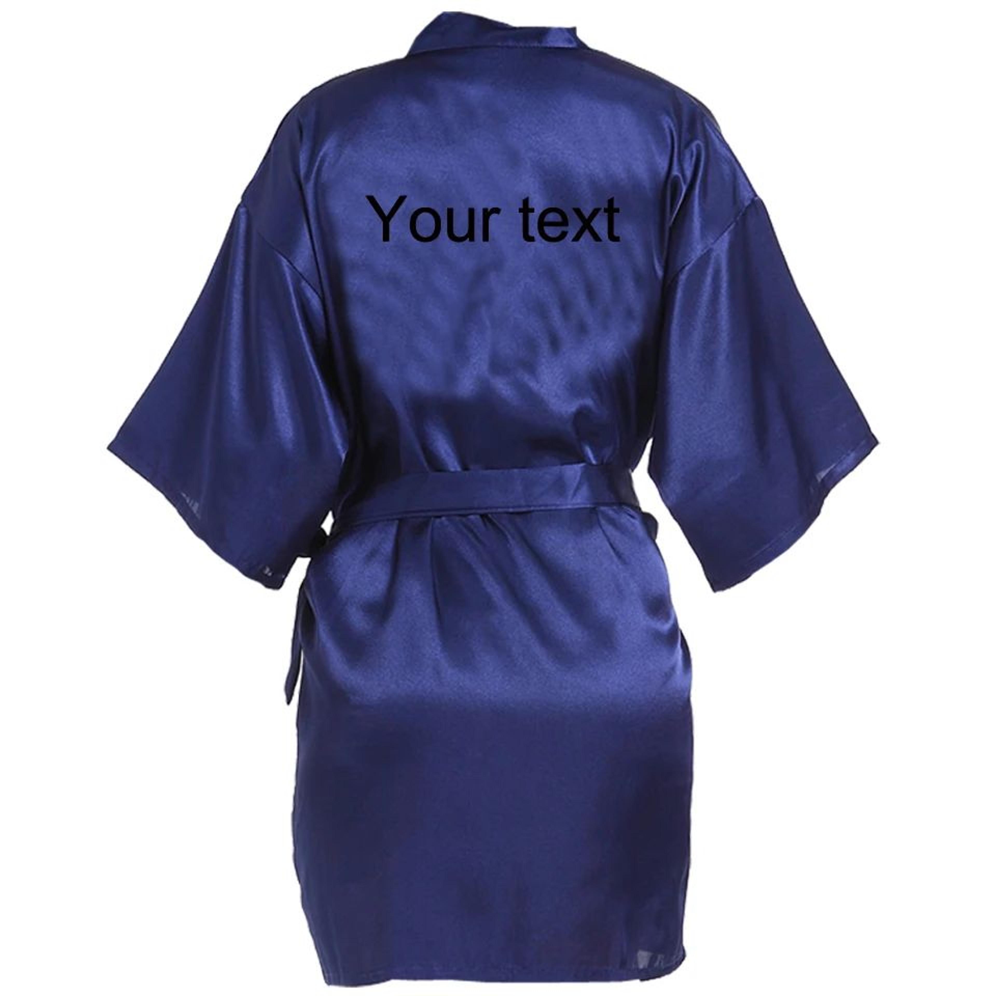 Personalized Faux Silk Bridal Robe With Custom Name  Date  Elegant Bride  Bridesmaid Getting Ready  11