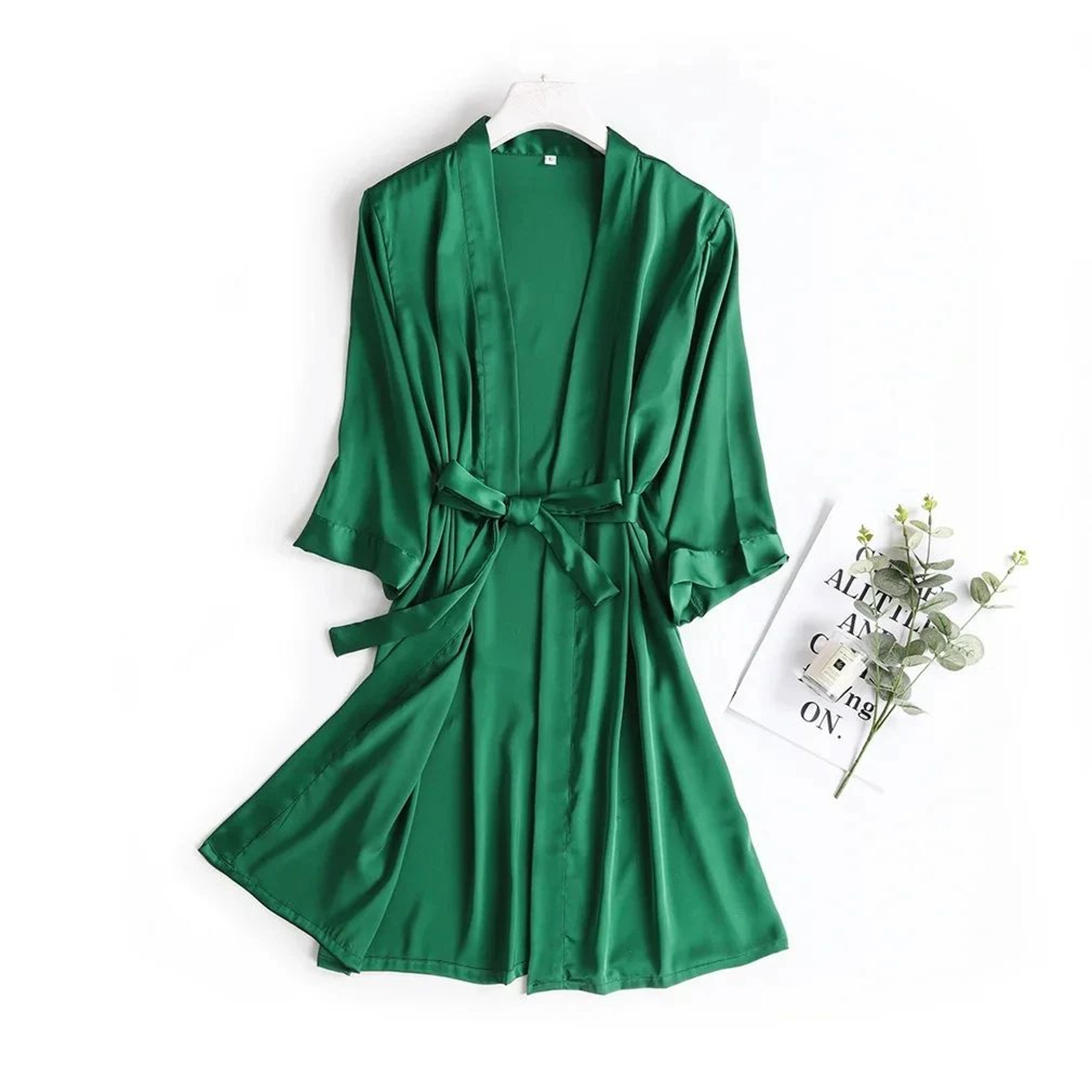 Bridal Bliss Satin Kimono Robe  Elegant Bridal Robe For Wedding Morning  Getting Ready 5