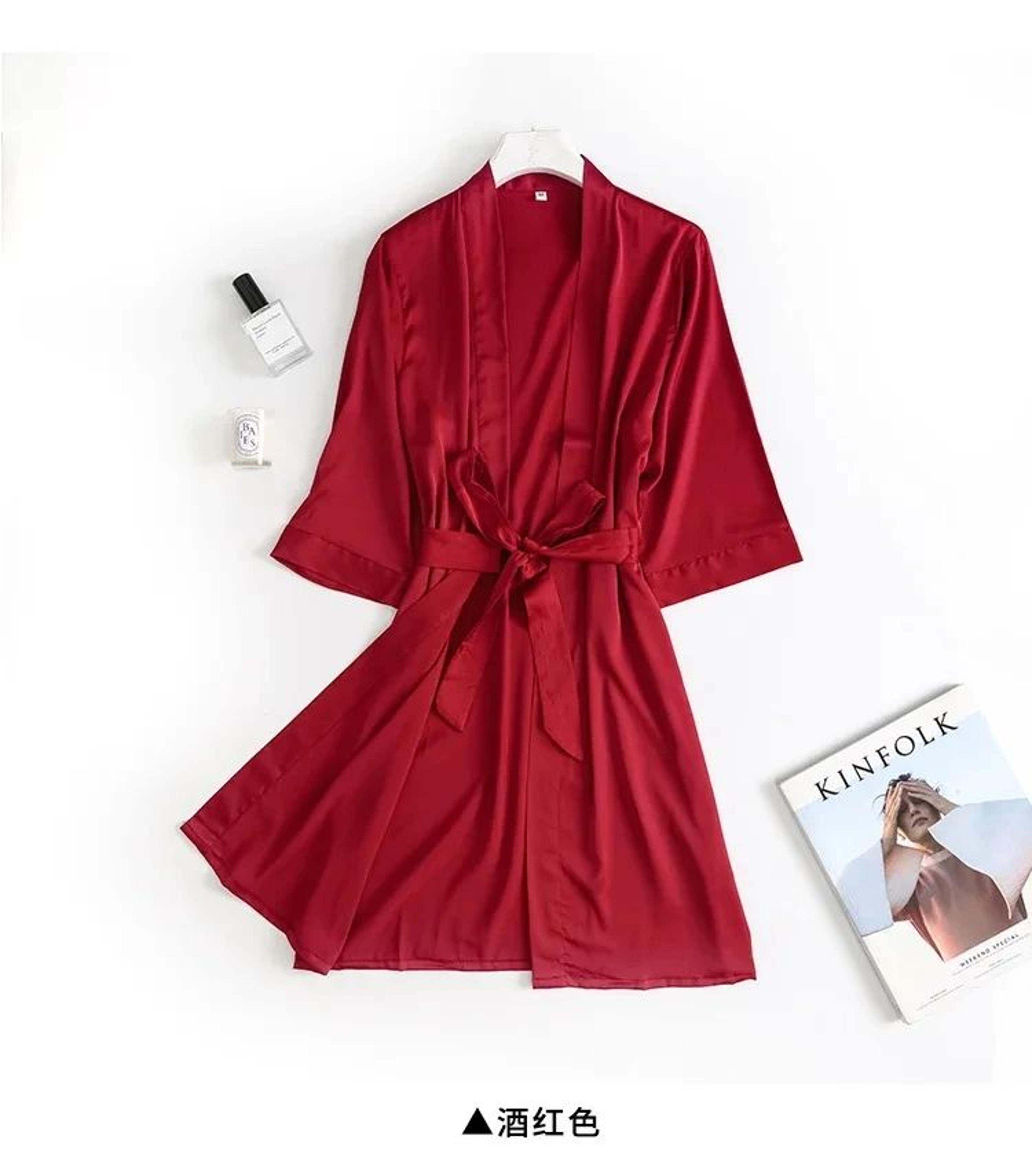 Bridal Bliss Satin Kimono Robe  Elegant Bridal Robe For Wedding Morning  Getting Ready 9