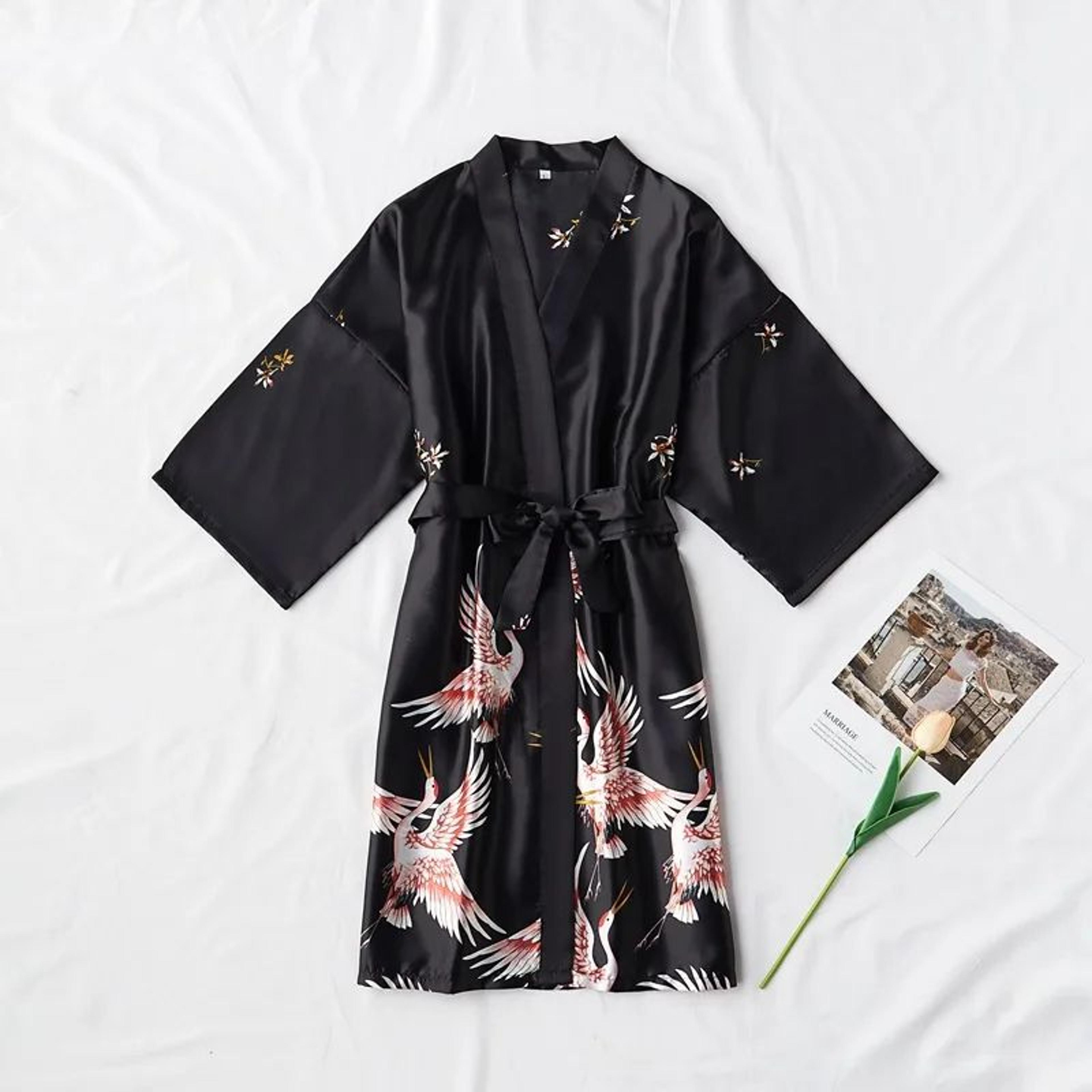 Womens Satin Robe  SilkLook Satin Kimono Robe For Bridal Getting Ready  Sleepwear 6