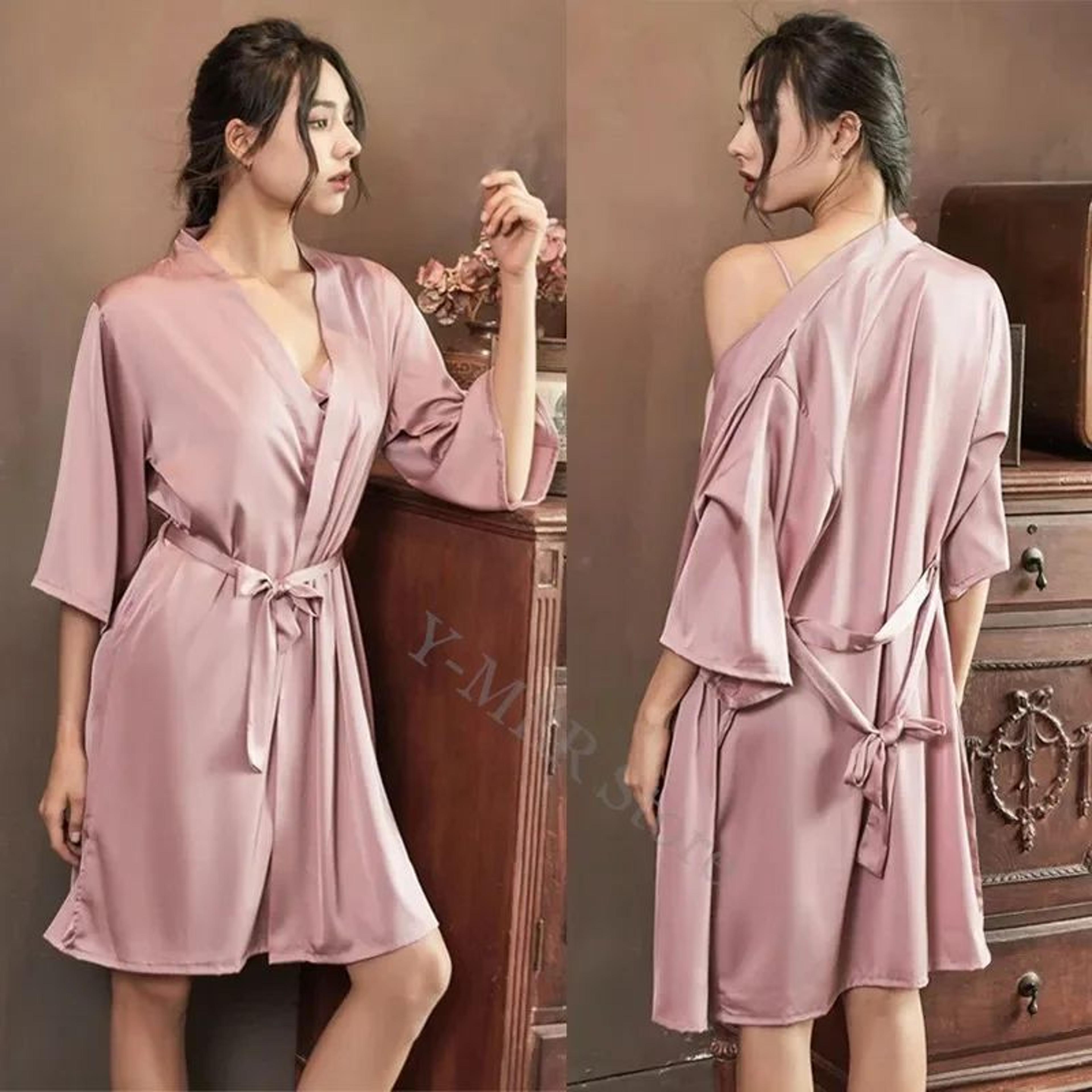 SilkEase Satin Kimono Robe  Silky Satin Robe For Women Bridal  Luxury Silk Nightgown Robe 2