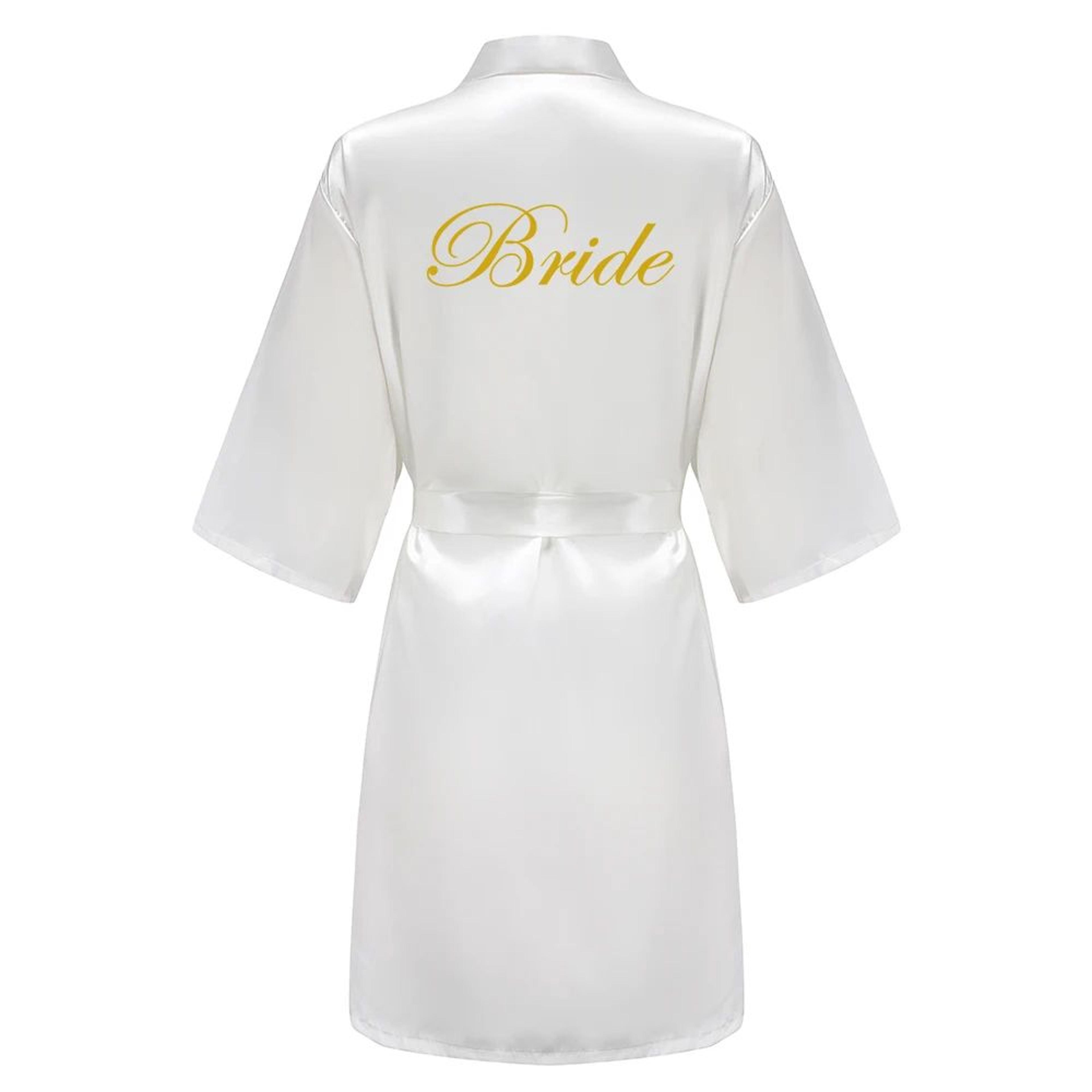 Elegant Satin Bridal Party Robe  Short Silk Bridesmaid  Bride Getting Ready Robe 4