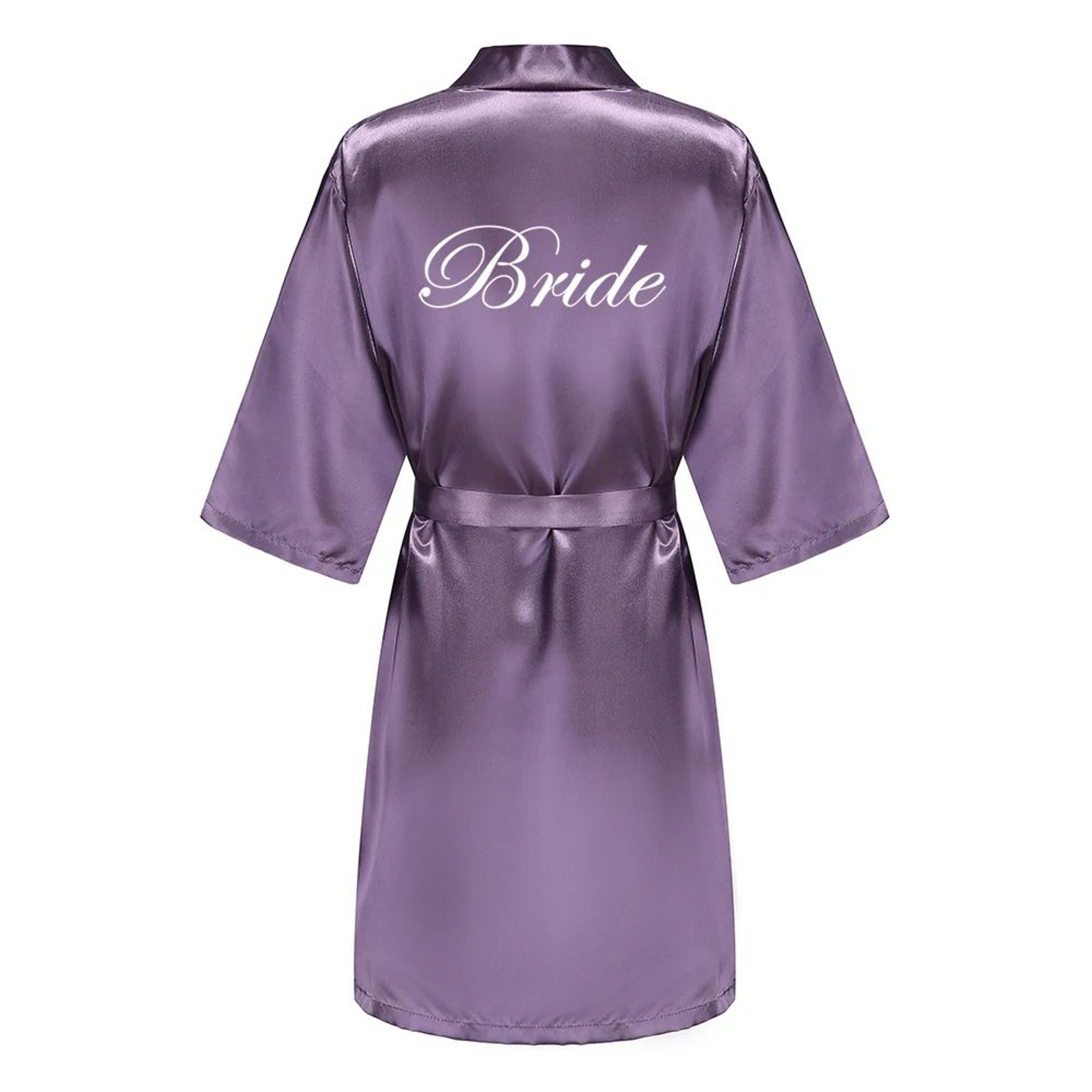 Elegant Satin Bridal Party Robe  Short Silk Bridesmaid  Bride Getting Ready Robe 7