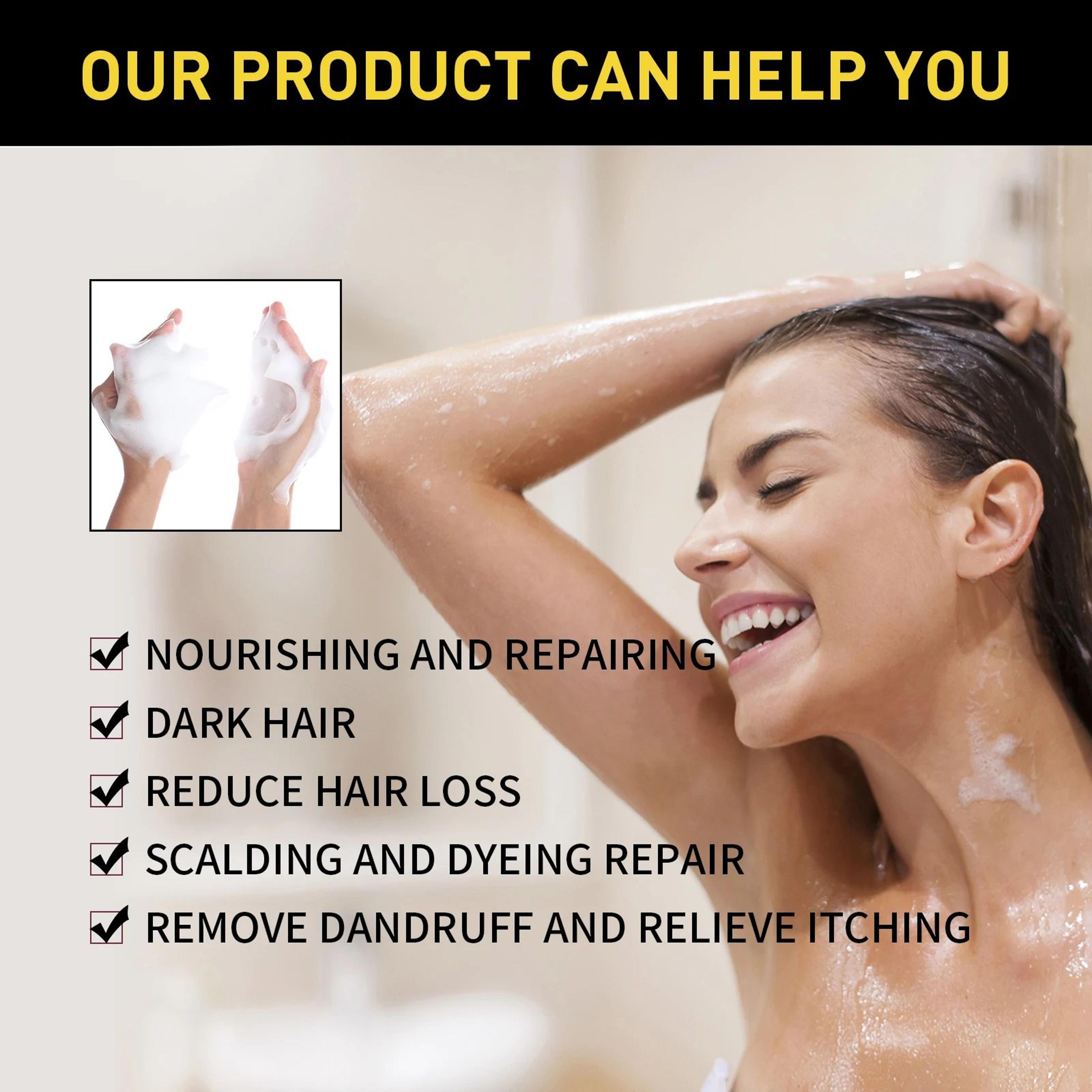 EELHOE 3in1 Brown Hair Dye Shampoo For Gray Coverage  Scalp Nourishment 3