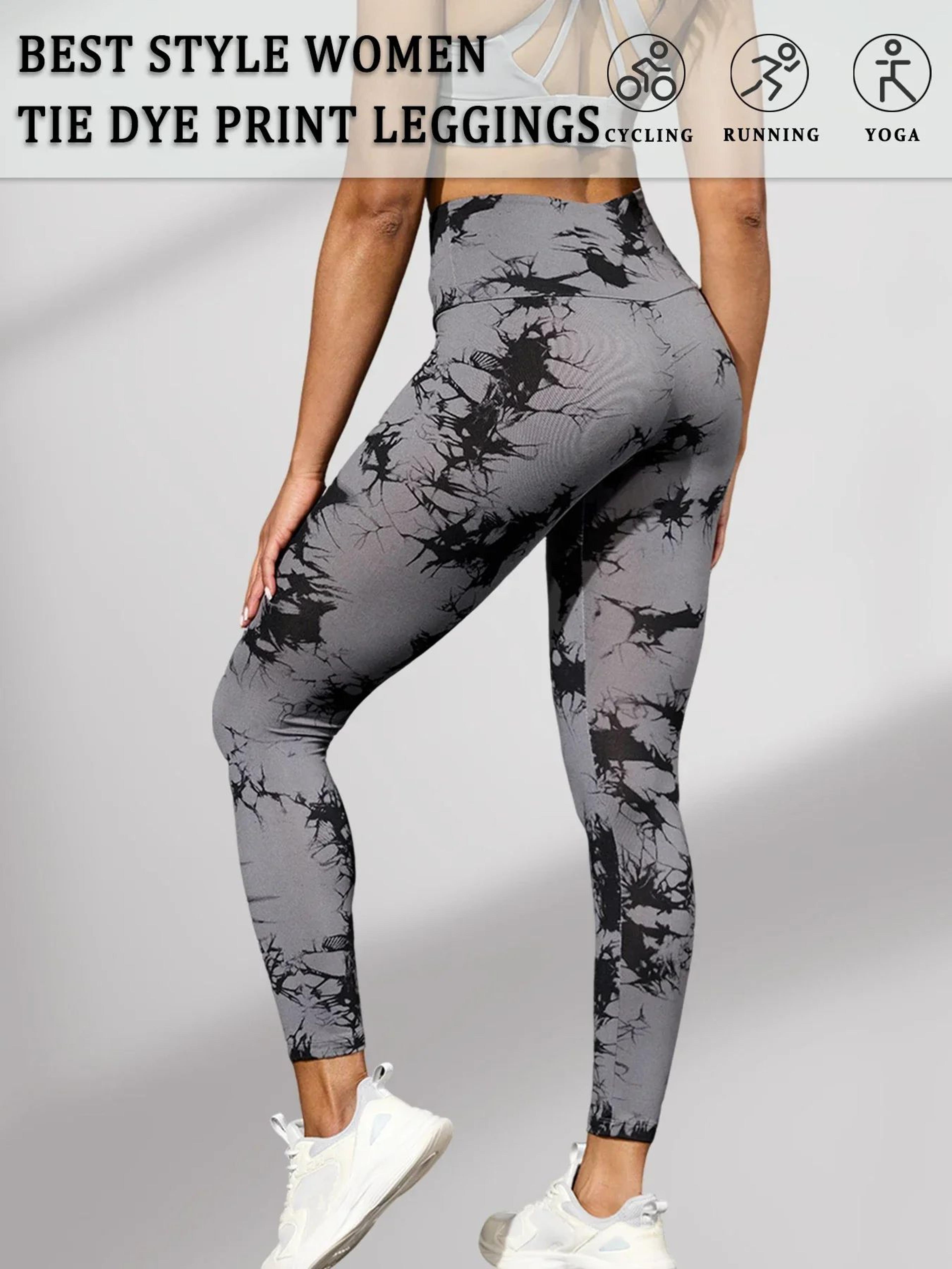 Super Soft High Waisted Tie Dye Leggings  Seamless Push Up Yoga Pants For Women 7