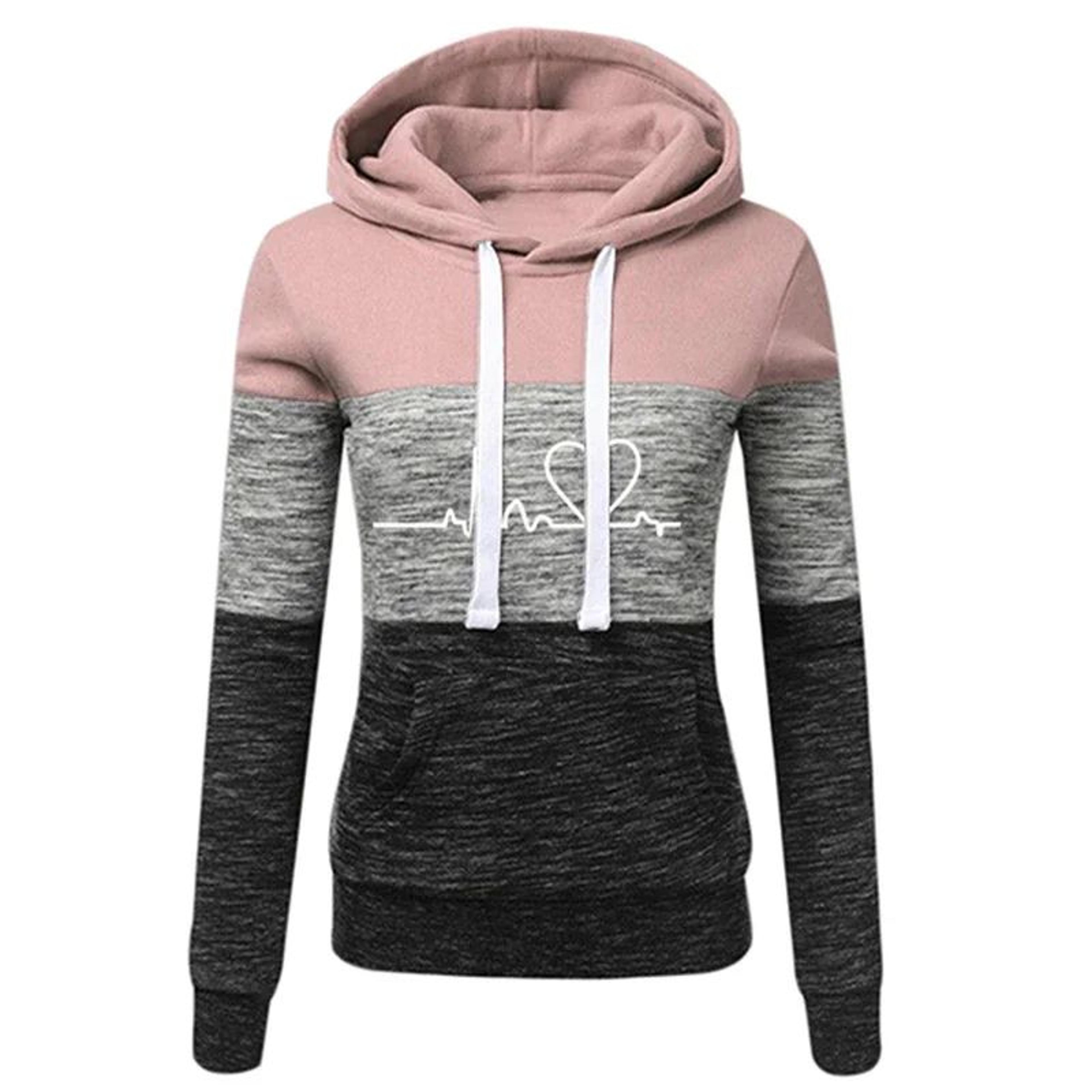 color block womens tracksuit set – hooded sweatshirt & jogger pants activewear (s–3xl)