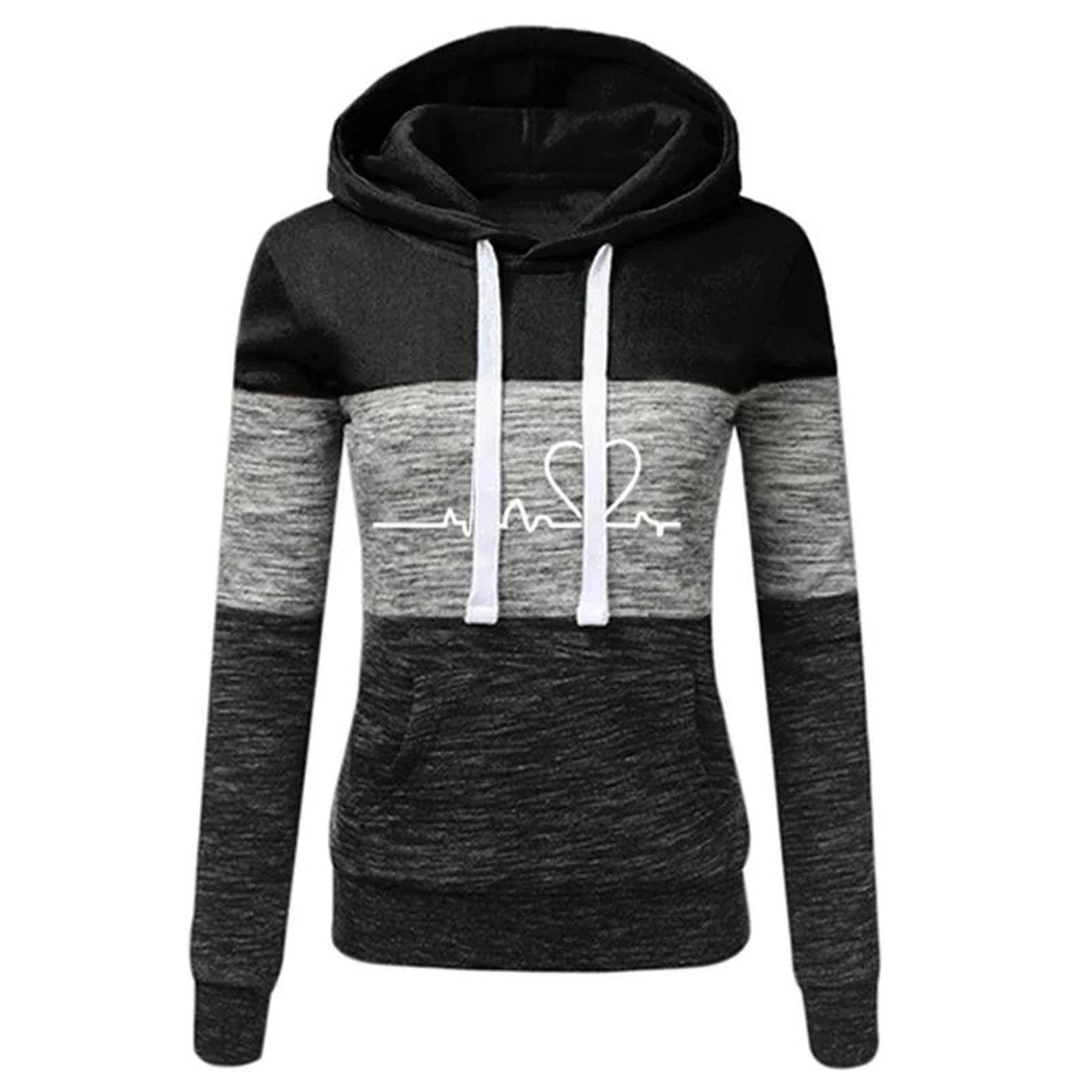 Color Block Womens Tracksuit Set  Hooded Sweatshirt  Jogger Pants Activewear S3XL 2