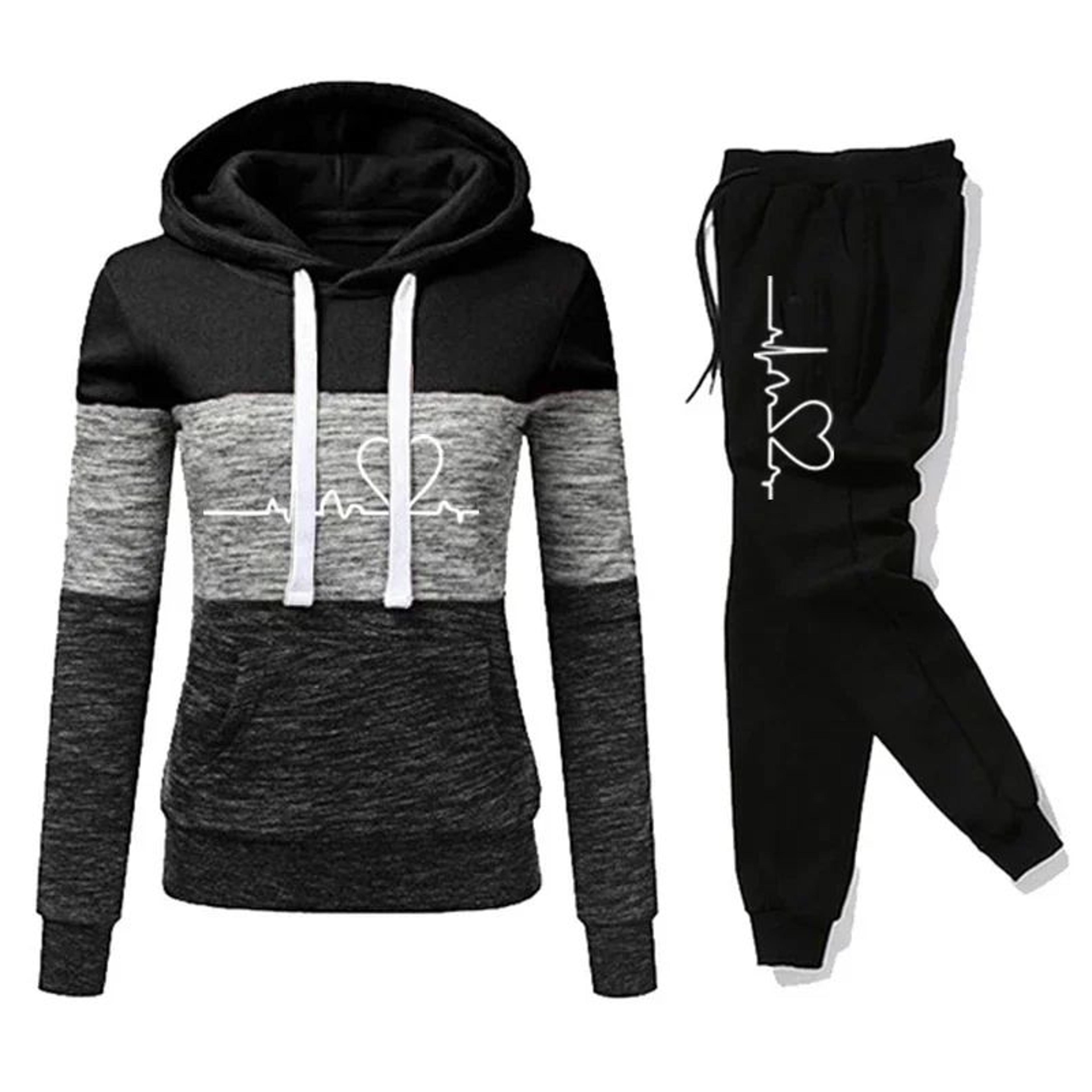 Color Block Womens Tracksuit Set  Hooded Sweatshirt  Jogger Pants Activewear S3XL 8