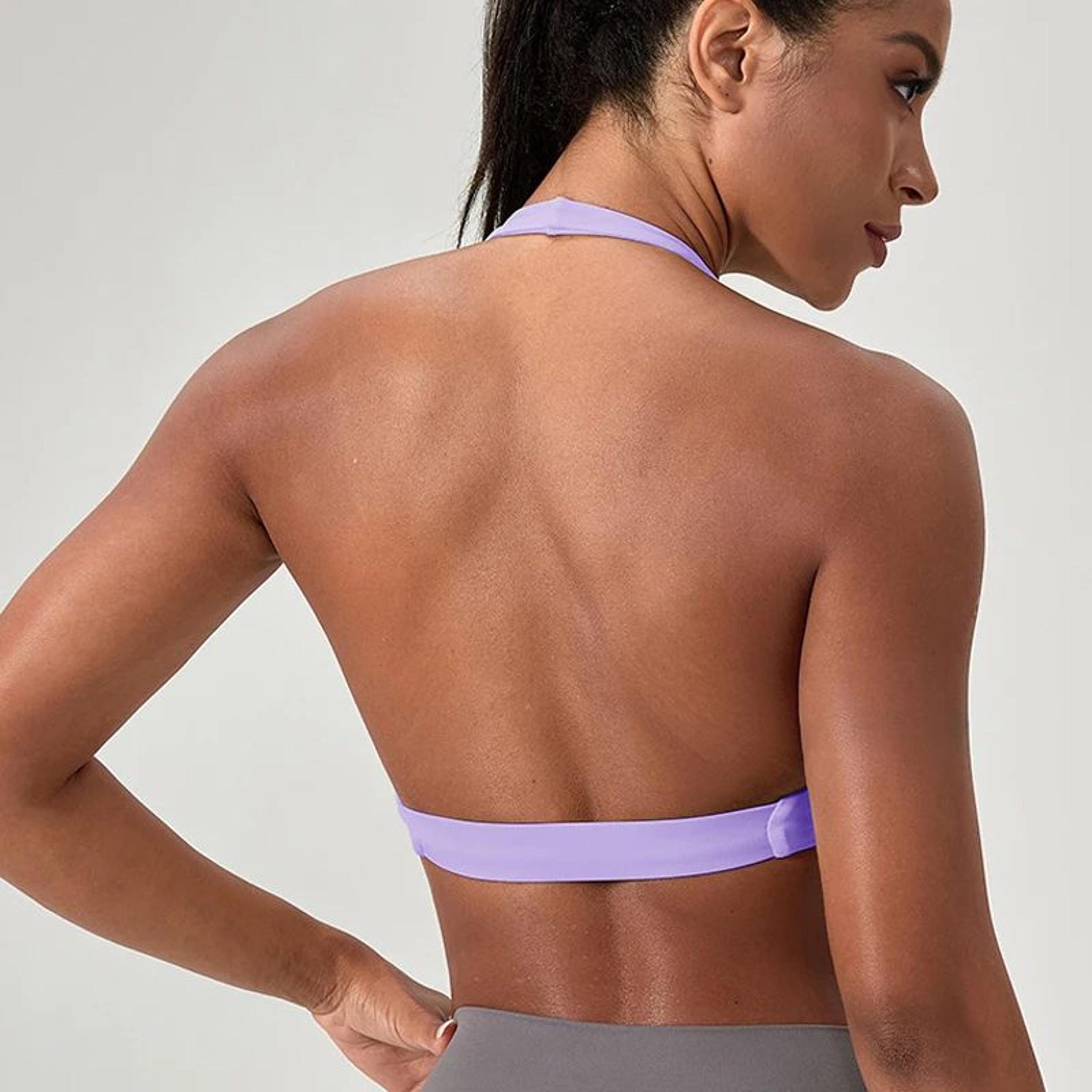 Custom Logo High Support Sports Bra  Open Back Push Up Yoga Tank 5