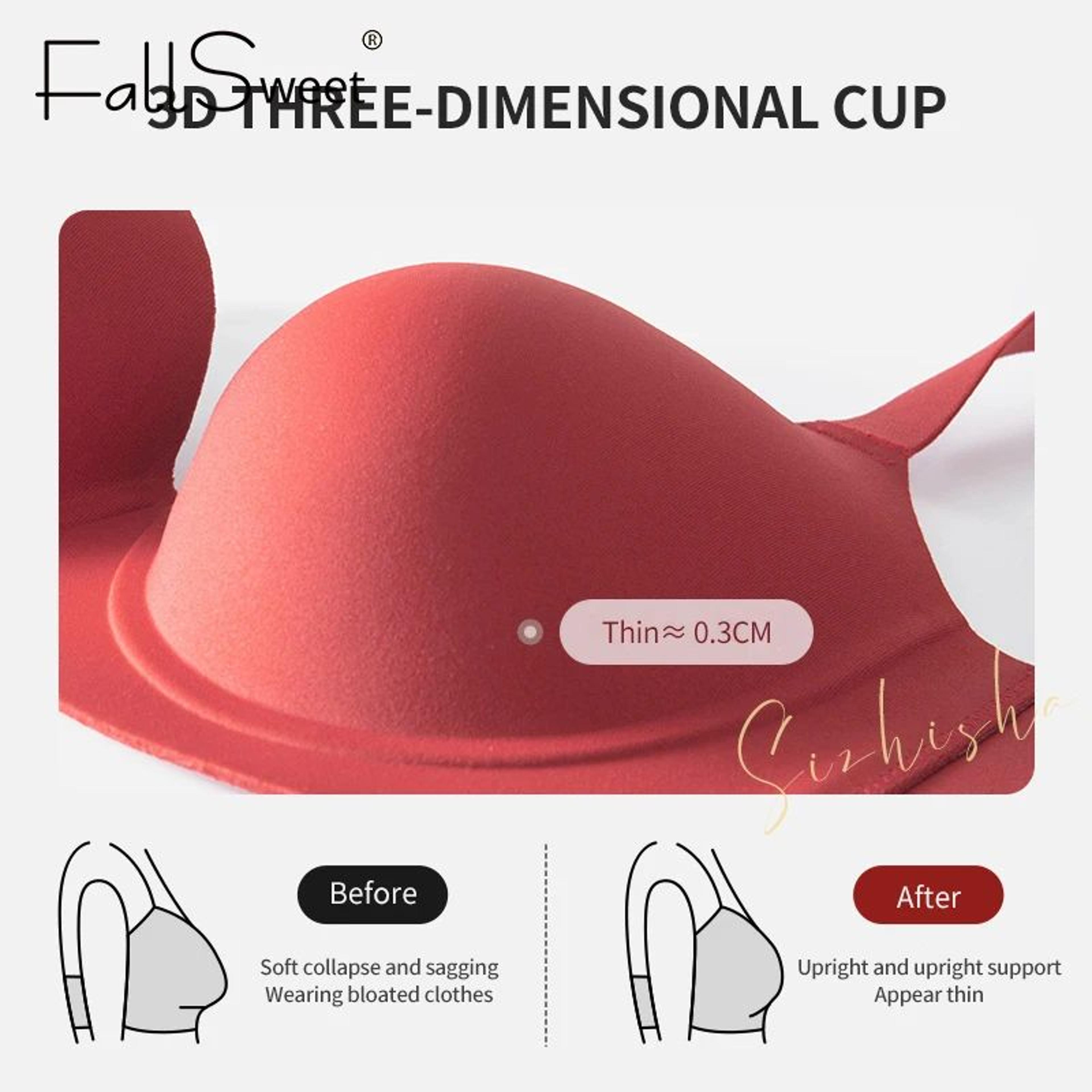 FallSweet CurveLift Plus Size Push Up Bra  Seamless Underwire Support With Thin Cups 4