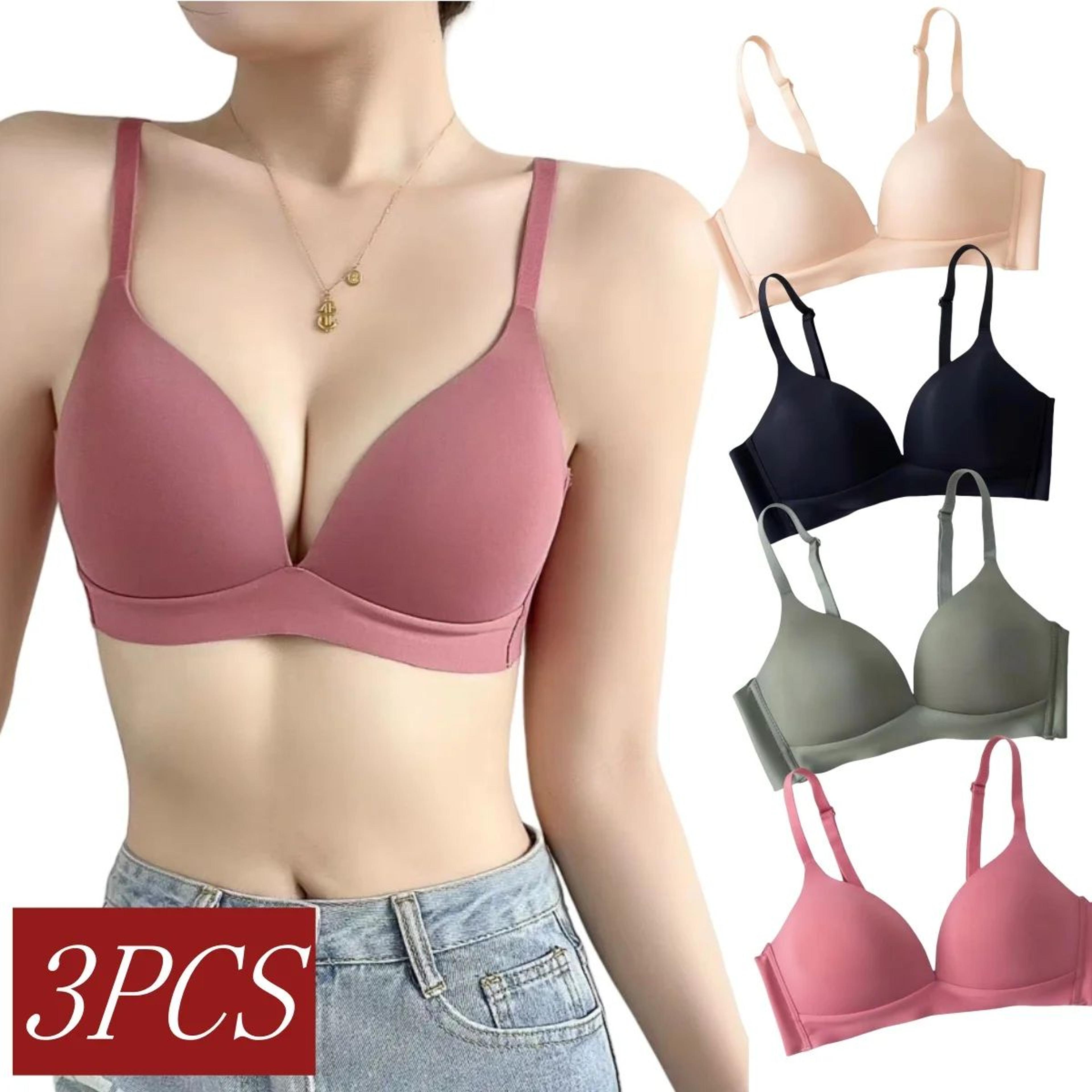 SilkGlow Seamless Push Up Bra Set  3Pack Wireless Comfort Lingerie 0
