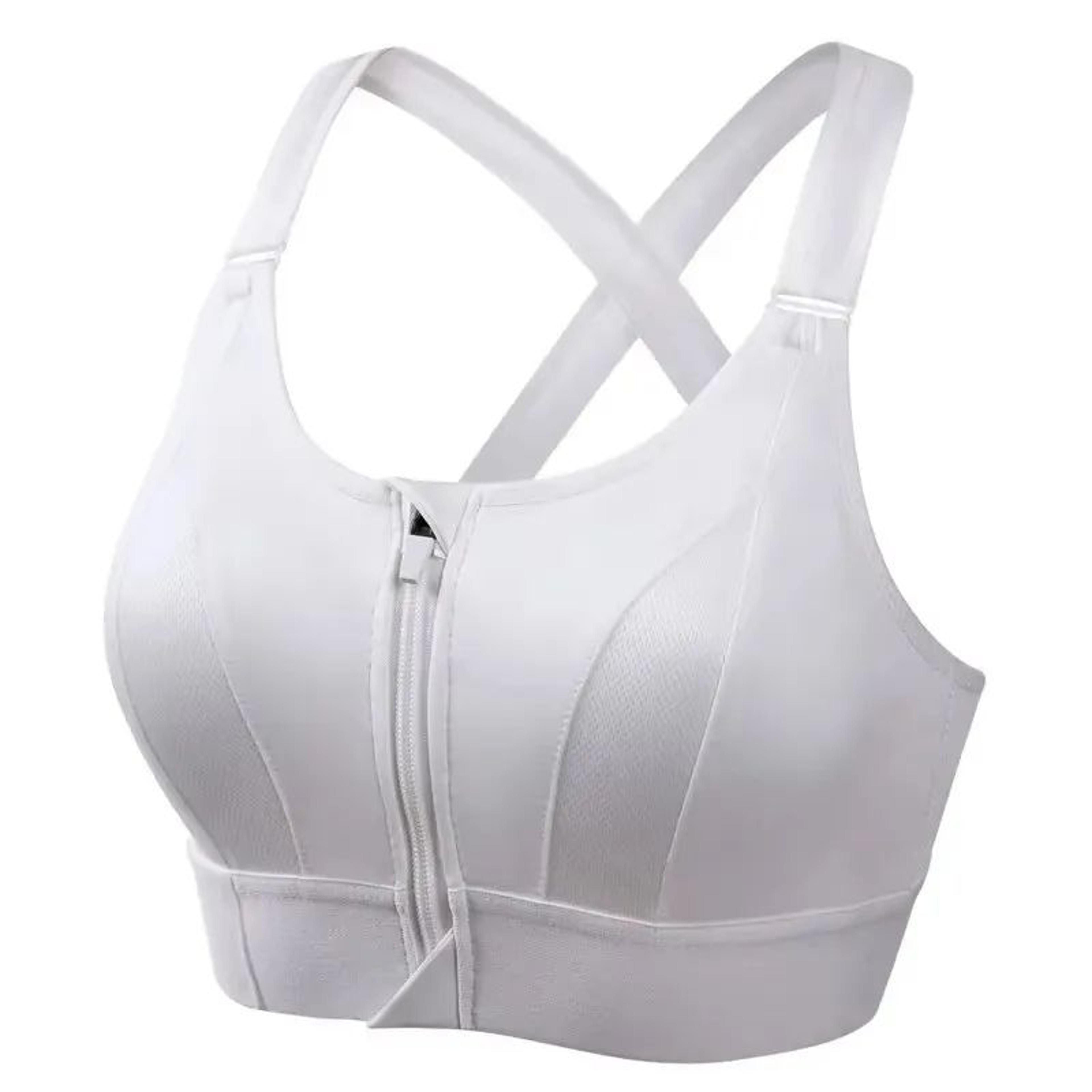 Front Zip High Impact Sports Bra  Adjustable Strap Shockproof Yoga Crop Top 7