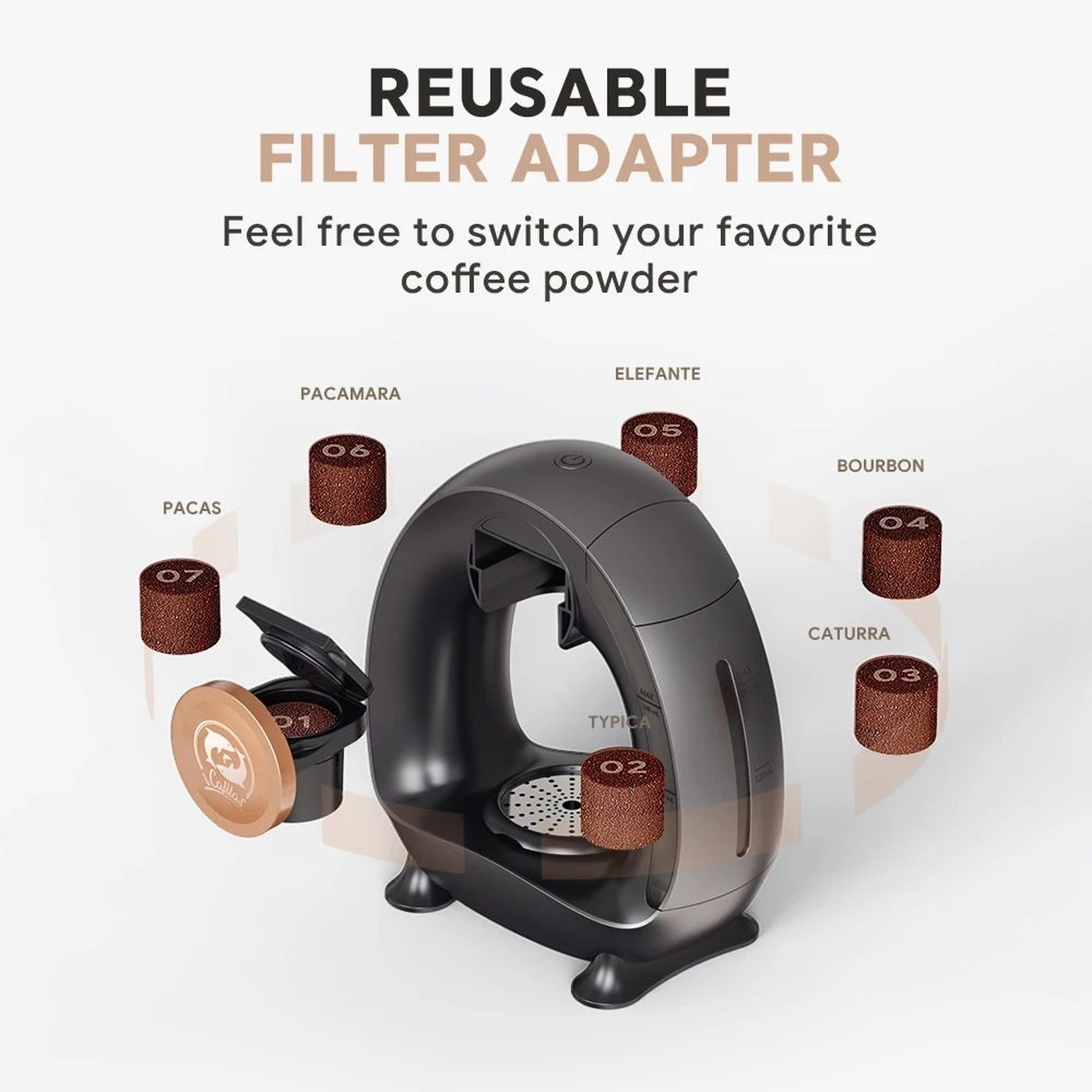 BrewGo Portable Coffee Maker  Quiet Travel Capsule  Ground Coffee Machine 3