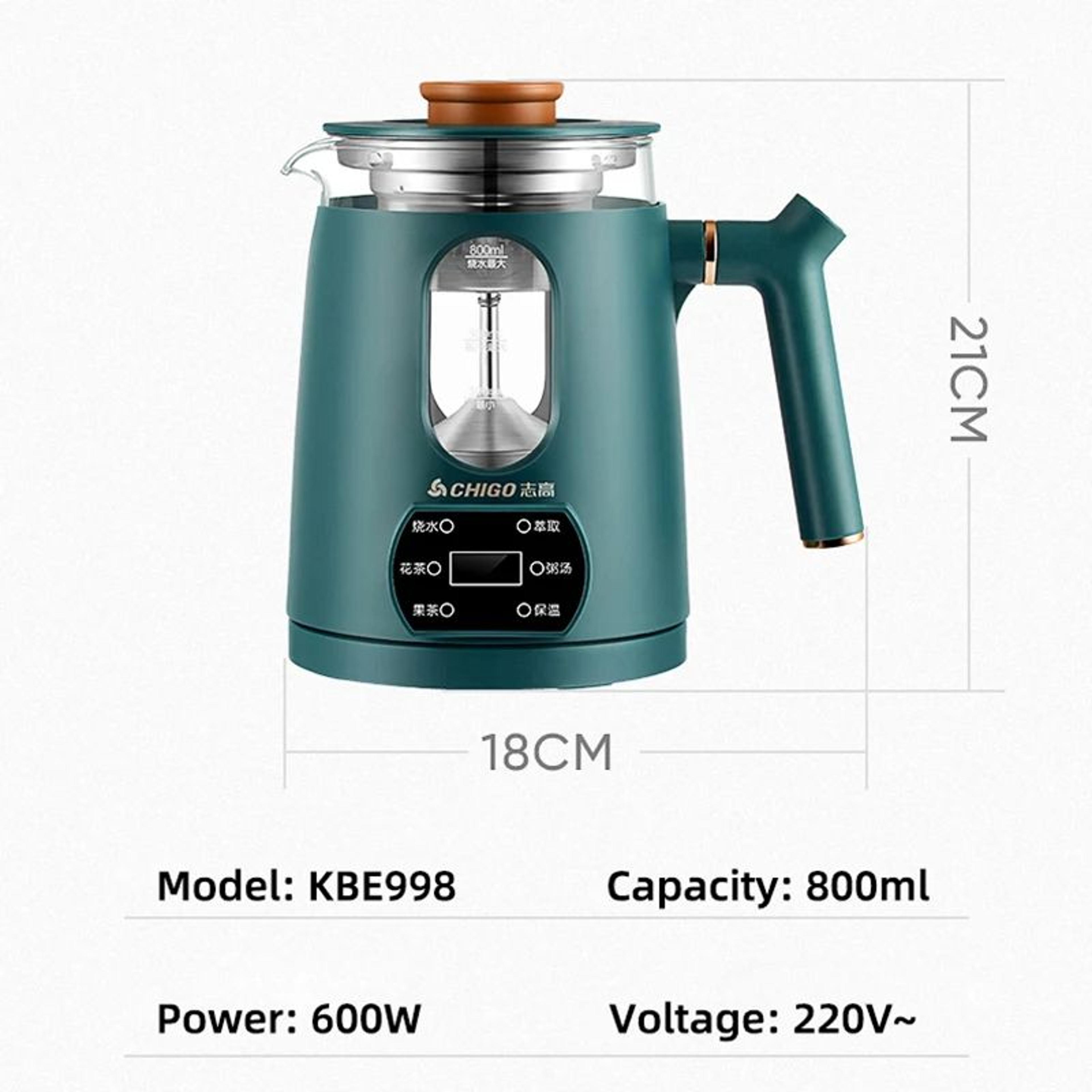 Smart Steam Glass Electric Kettle 800ml  Automatic Spray Health Tea Pot With Filter 5