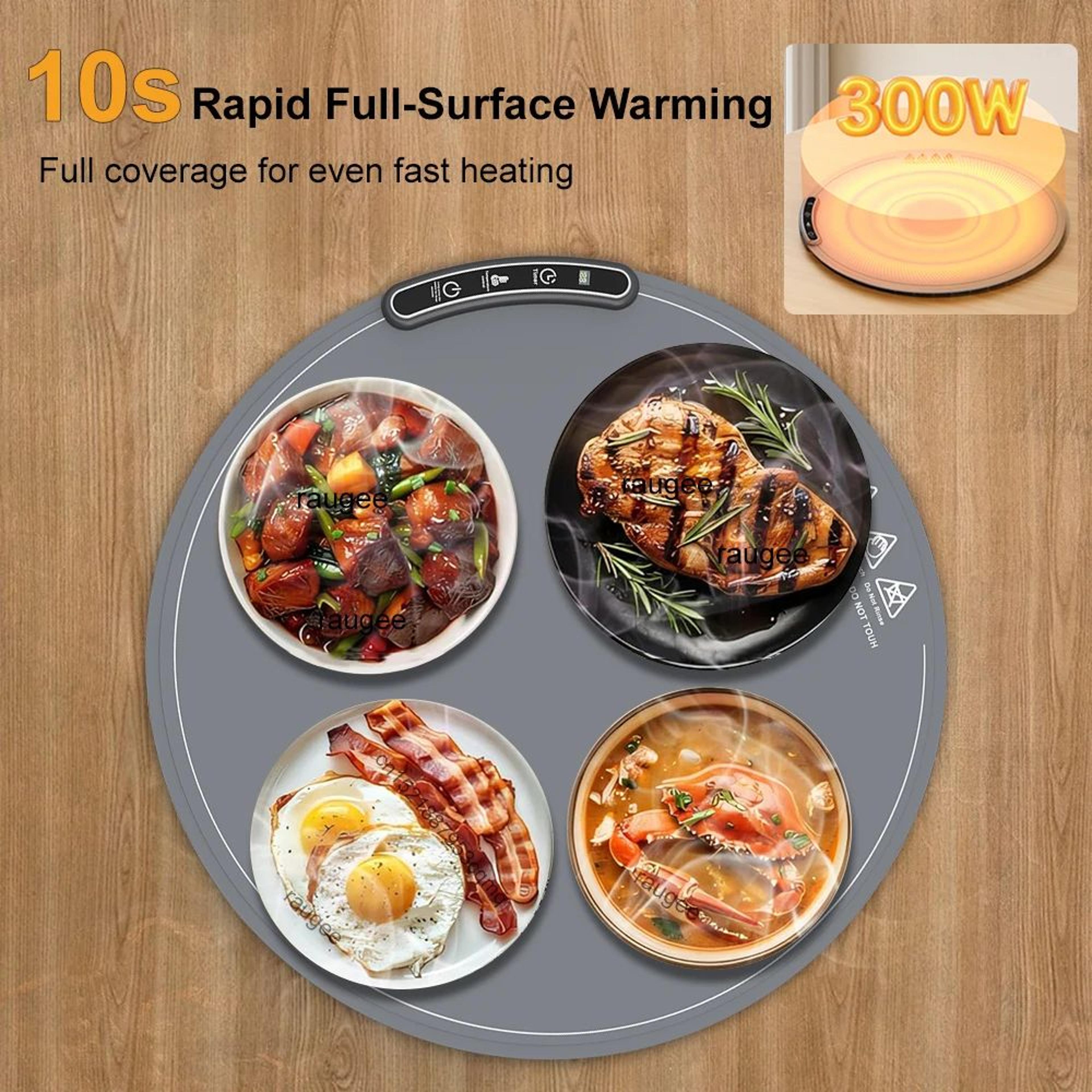 ThermaServe Foldable Electric Food Warming Mat  Portable Silicone Food Warming Tray With 8 Heat Set 2