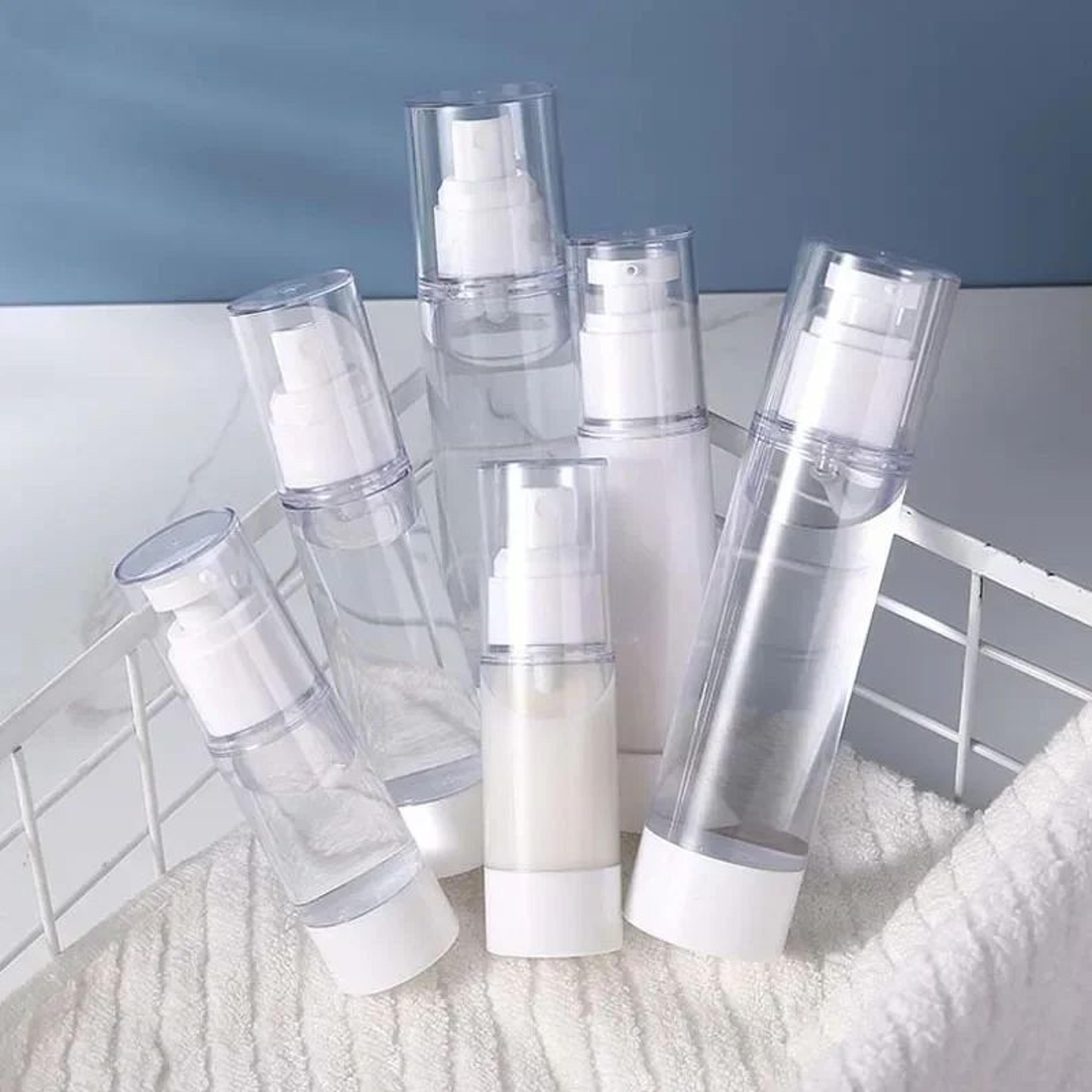 Airless Travel Pump Bottle Set  Refillable Cosmetic Cream  Lotion Dispenser 15ml30ml50ml 1