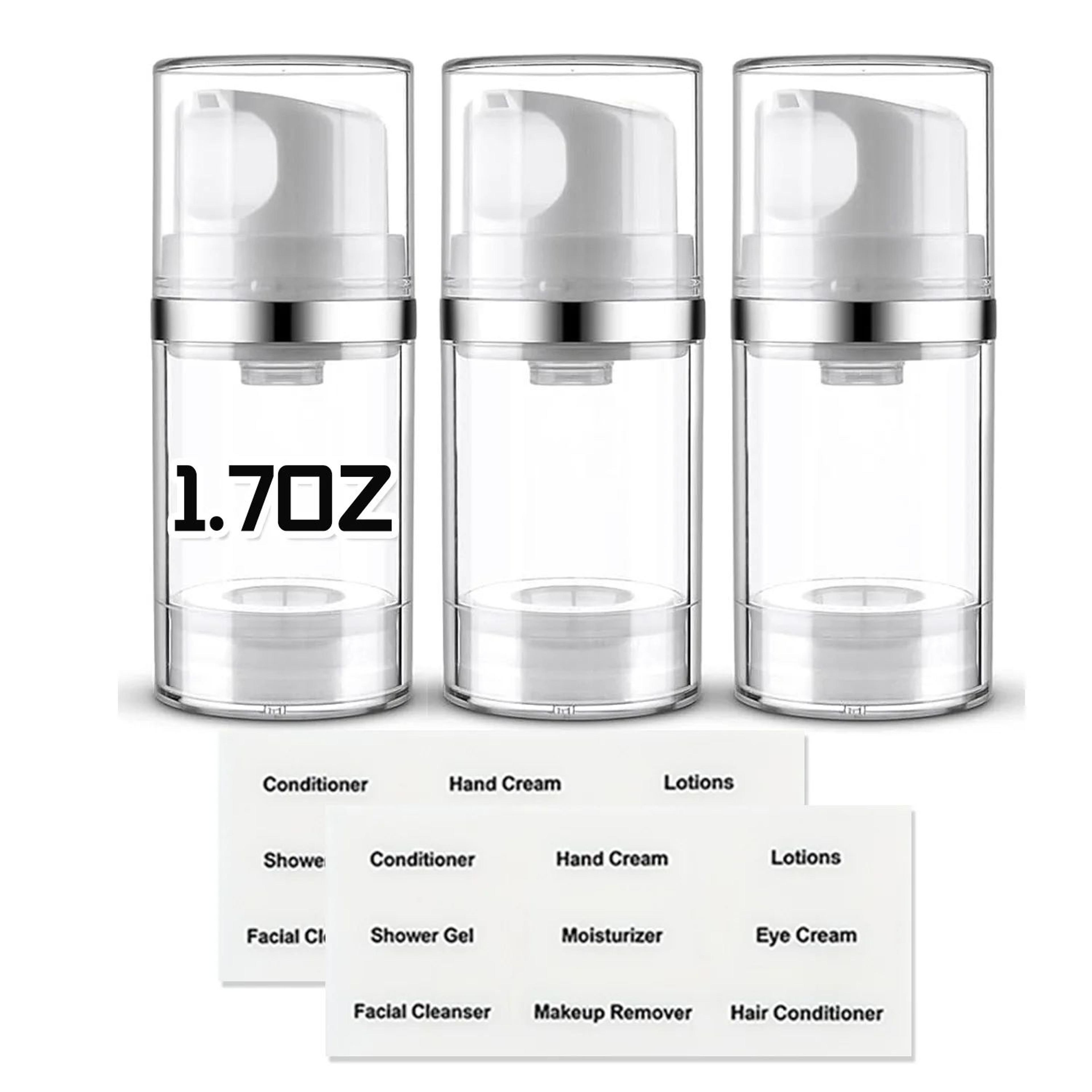 3Pack Airless Pump Bottles For Travel  Refillable Cosmetic  Lotion Dispensers 5