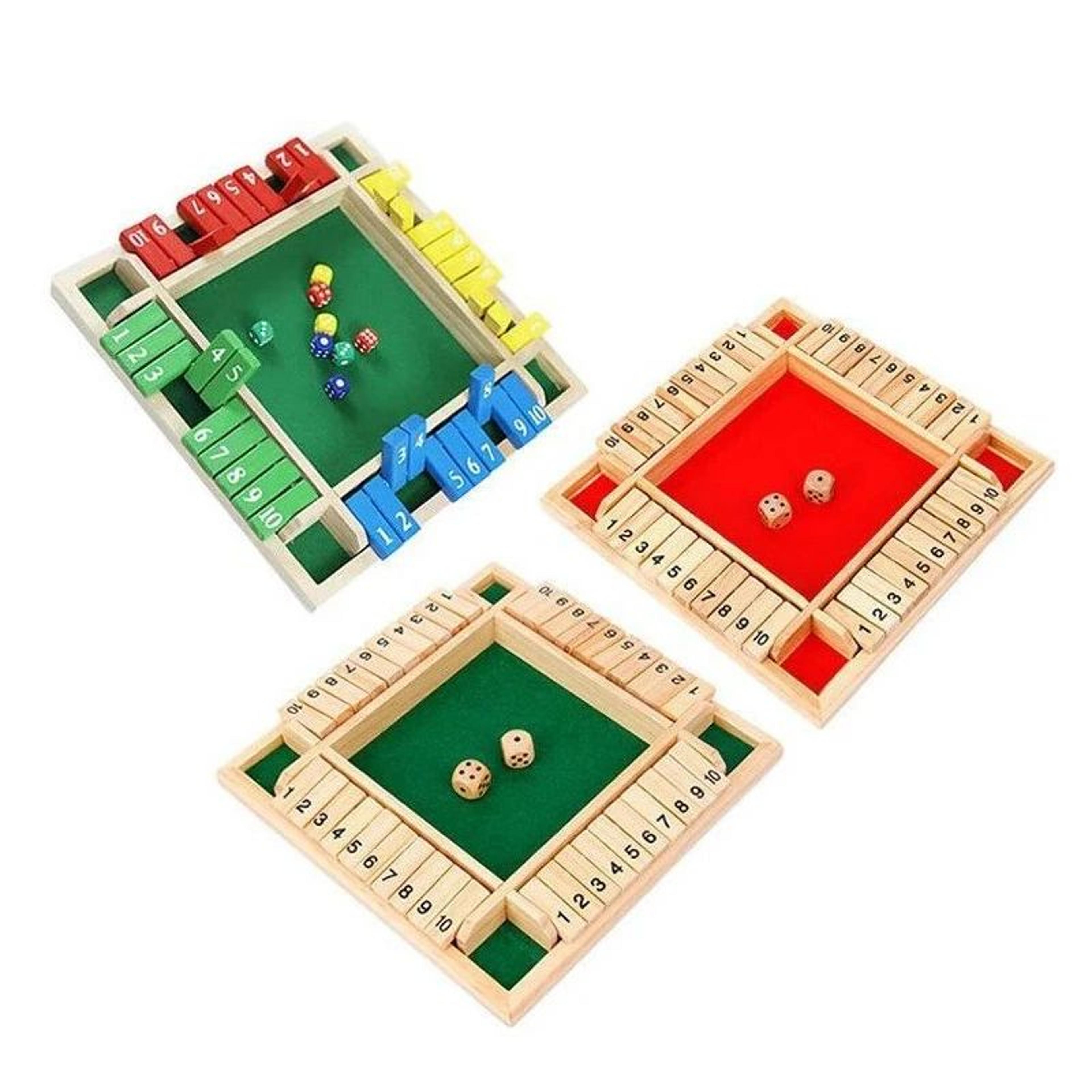 Classic Wooden Shut The Box Board Game For 4 Players  Family Dice Pub Game Set 5