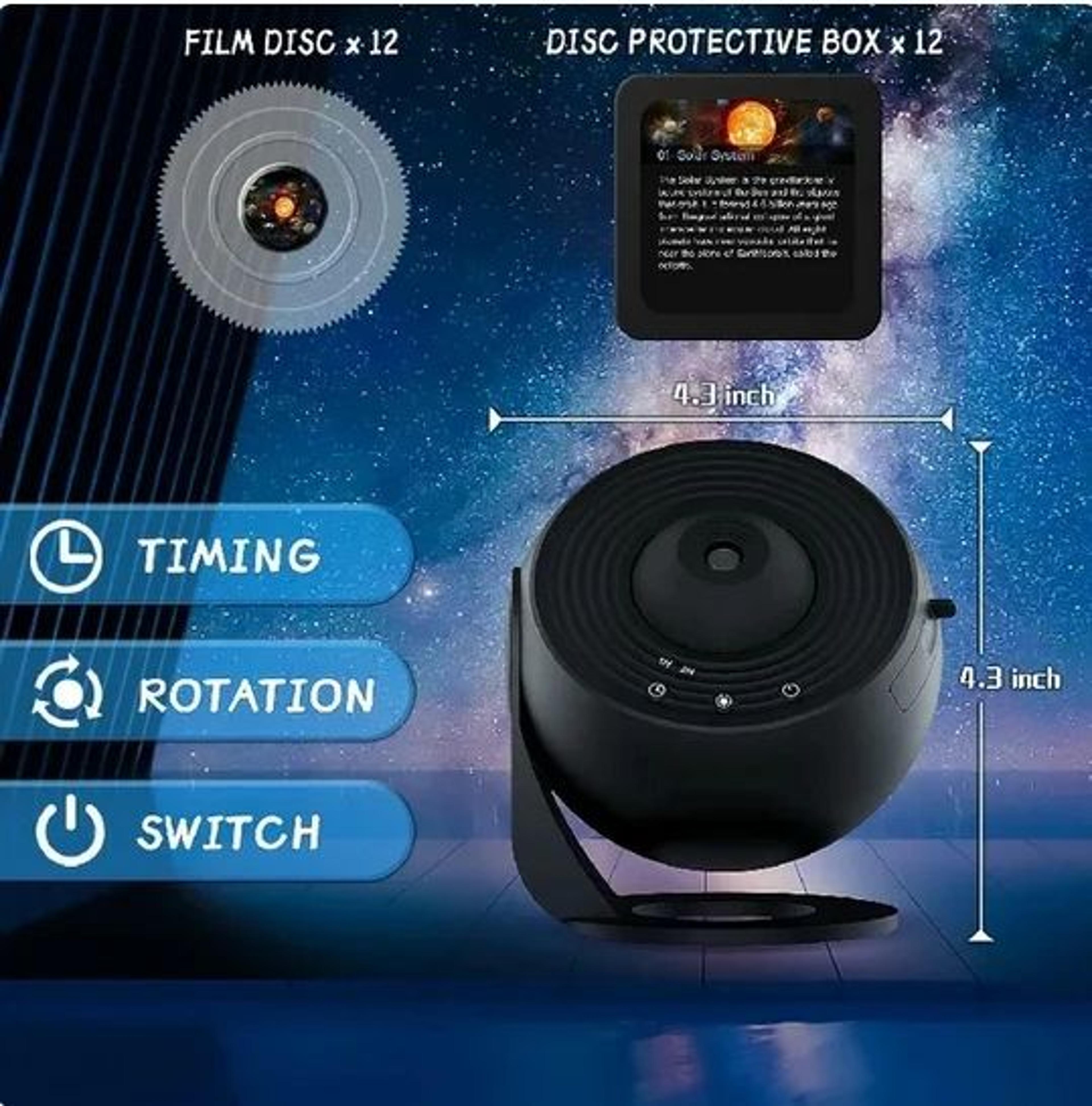 360 Rotating Galaxy Projector Night Light Planetarium Lamp For Kids Rooms 8