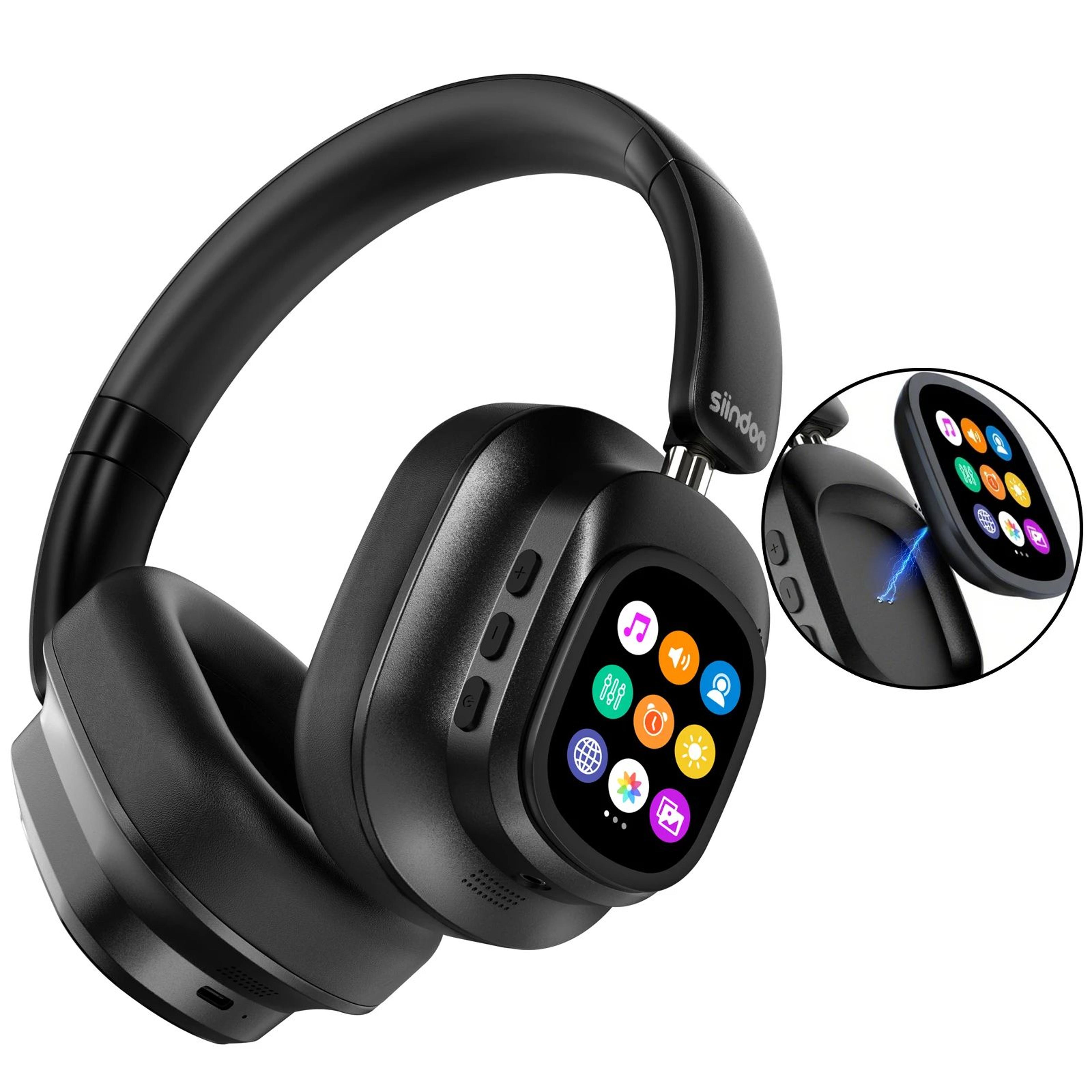 Siindoo ANC930Plus Active Noise Cancelling Headphones With Touchscreen Control  Hybrid Wireless Aud 1