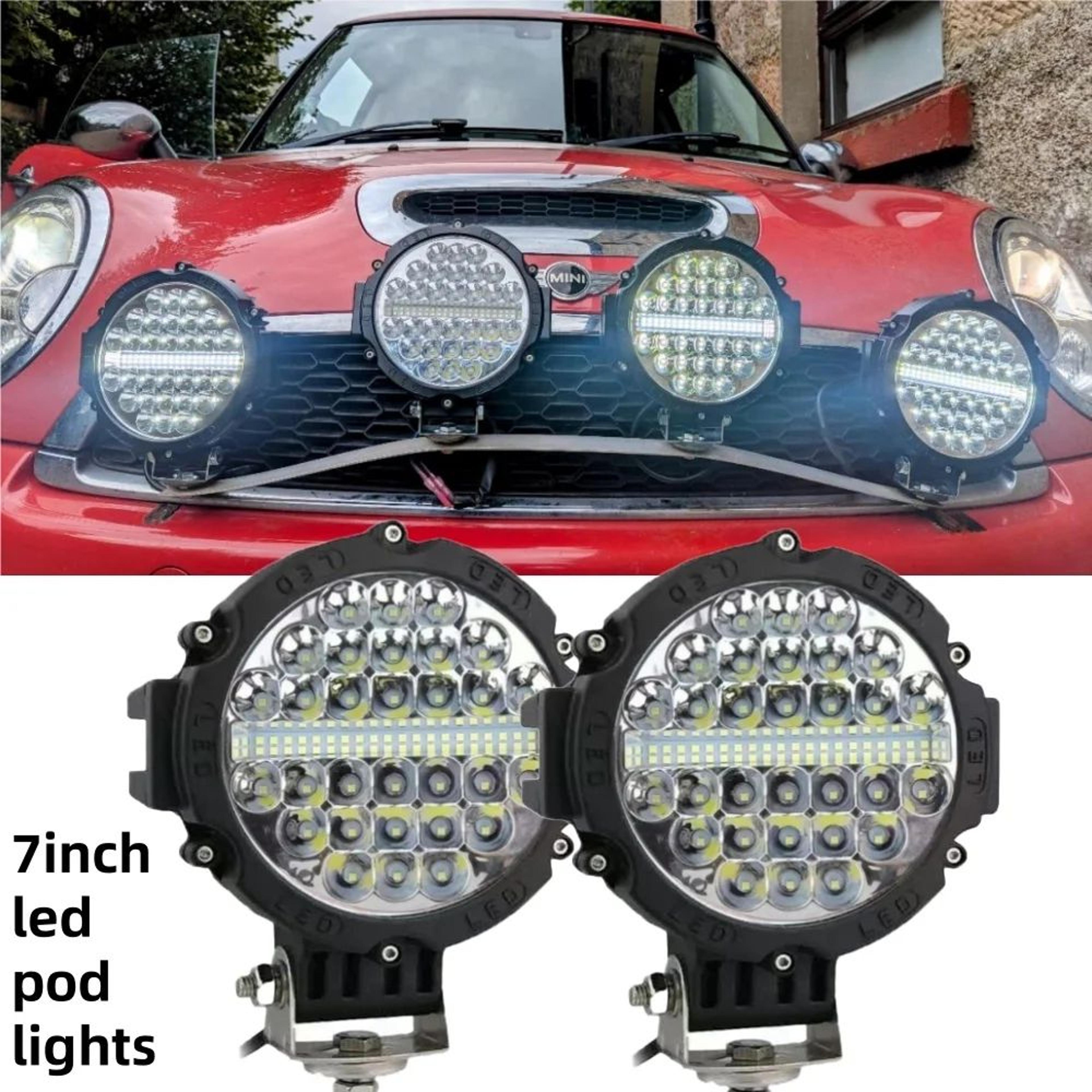 7Inch LED OffRoad Driving Lights  Waterproof Round Work Light Pods For Trucks Jeeps  ATVs 1
