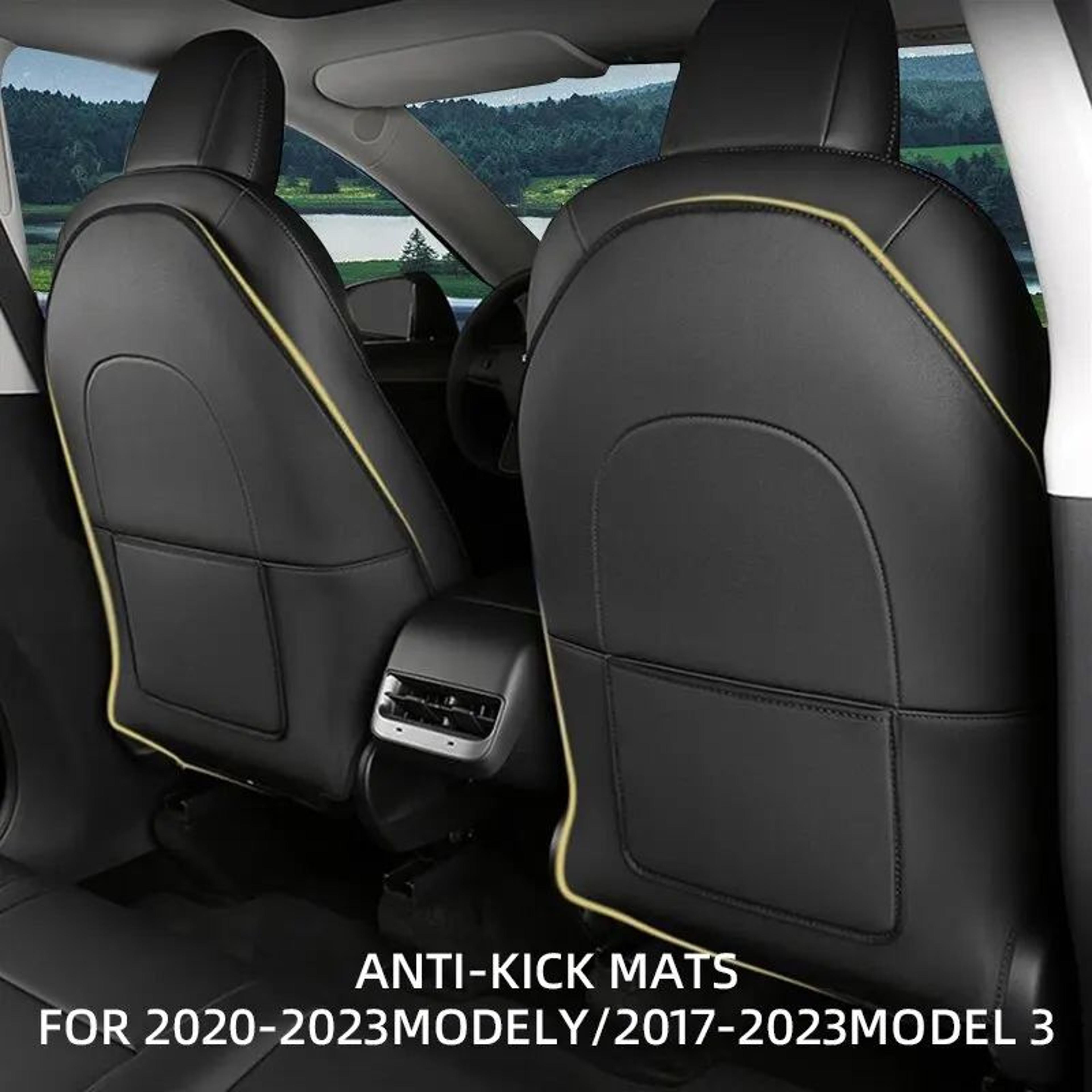 Premium Leather Tesla Seat Back Protector For Model Y  Model 3 0
