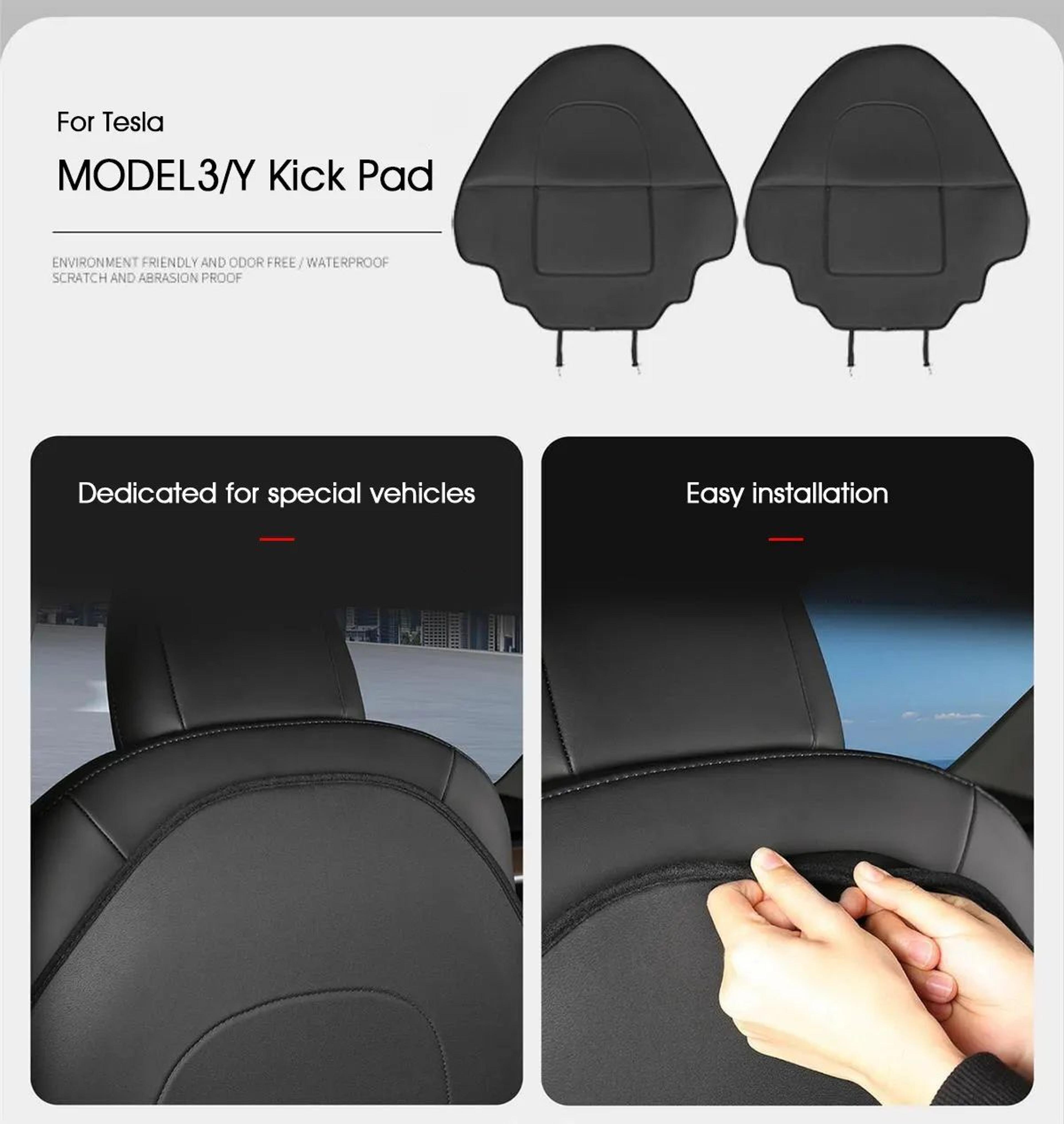 Premium Leather Tesla Seat Back Protector For Model Y  Model 3 1