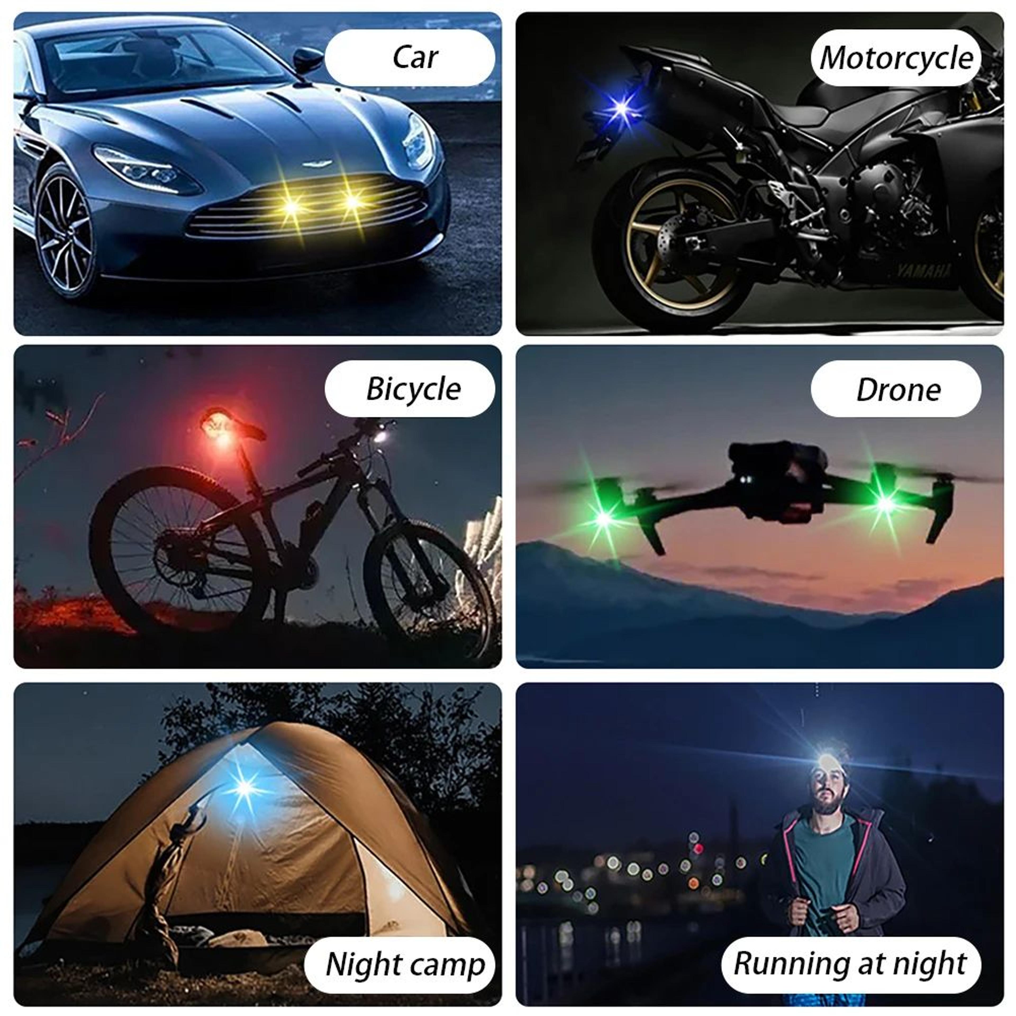RGB LED Strobe Warning Lights  Wireless 8Color Safety Lights For Car  Motorcycle 4