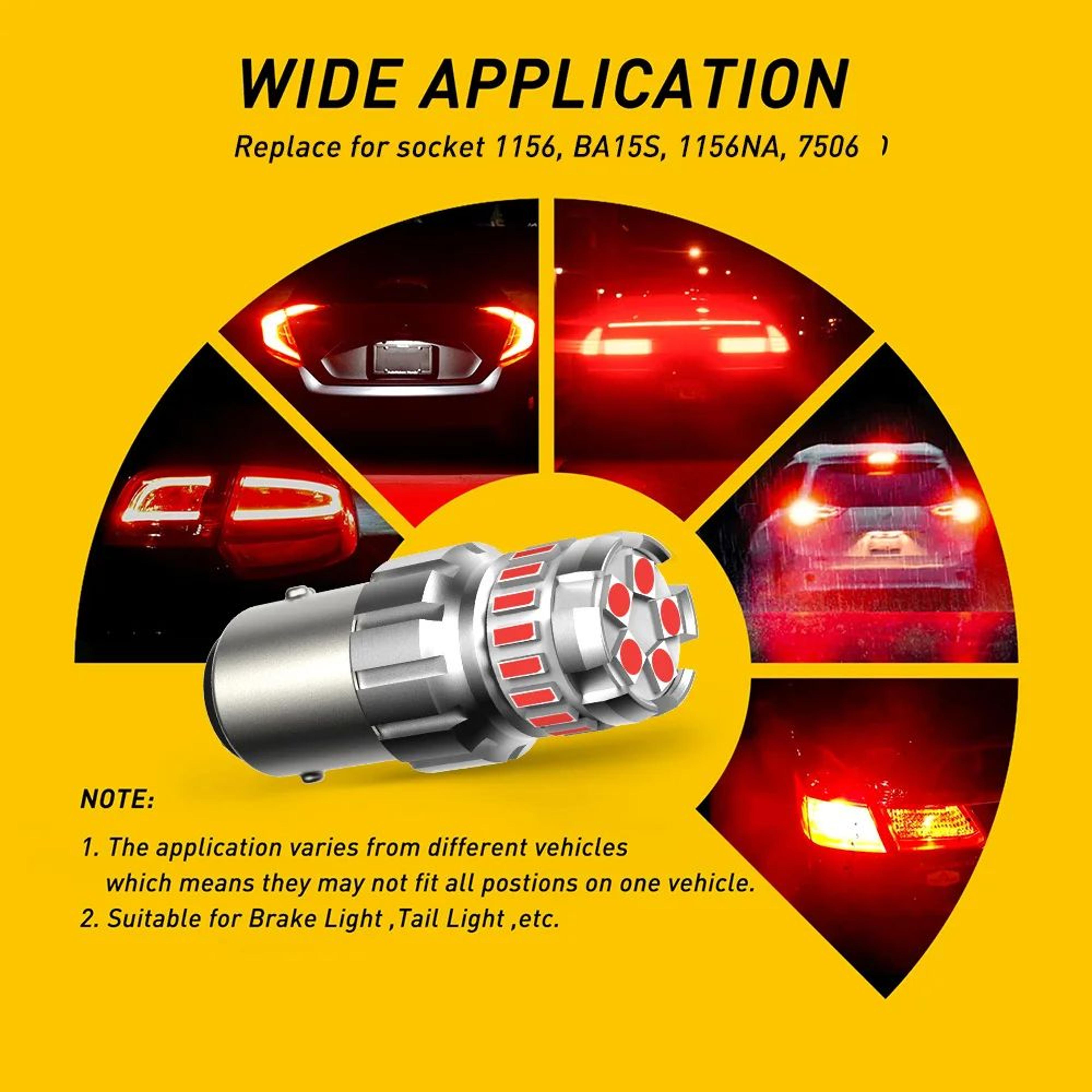 AUXITO 2Pack 1156 LED Bulb  1157 LED Bulb Upgrade BA15SBAY15D For Brighter Brake Reverse  DRL Light 4