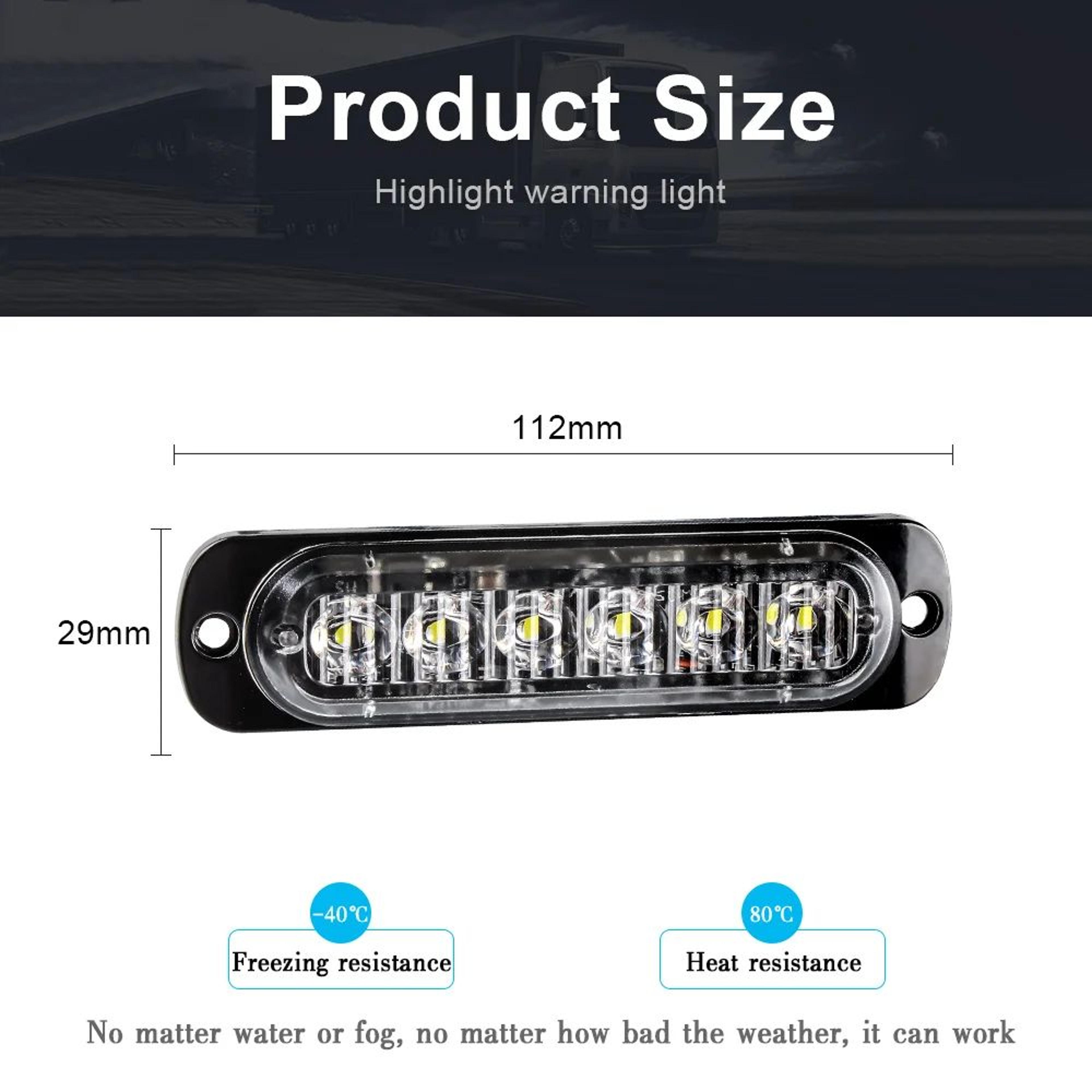 6LED Grille LED Strobe Light 12V24V  Compact Emergency Warning Lamp For Cars  Trucks 2