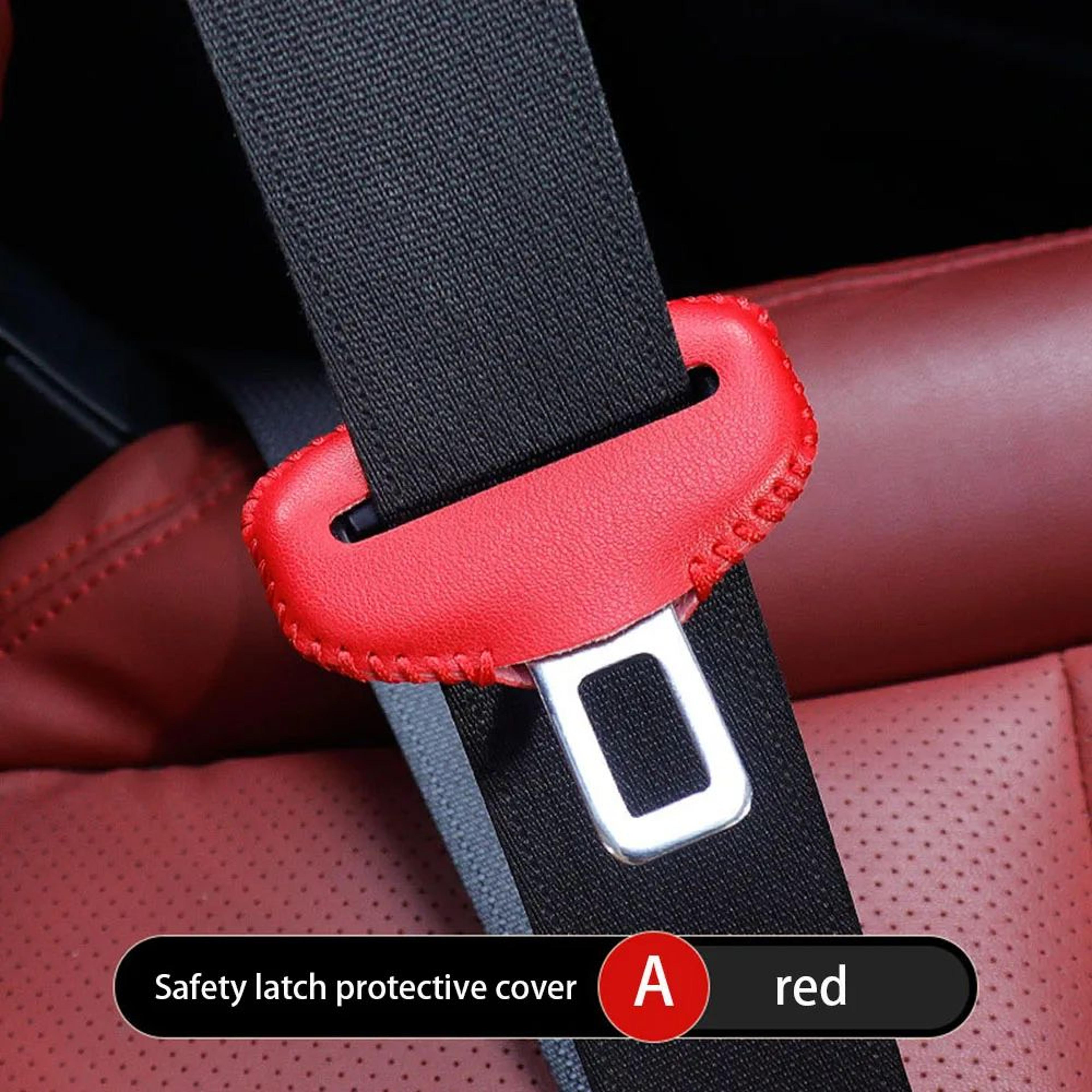 Universal Seat Belt Buckle Cover In PU Leather  AntiScratch QuietRide Protector For Car Interiors 8