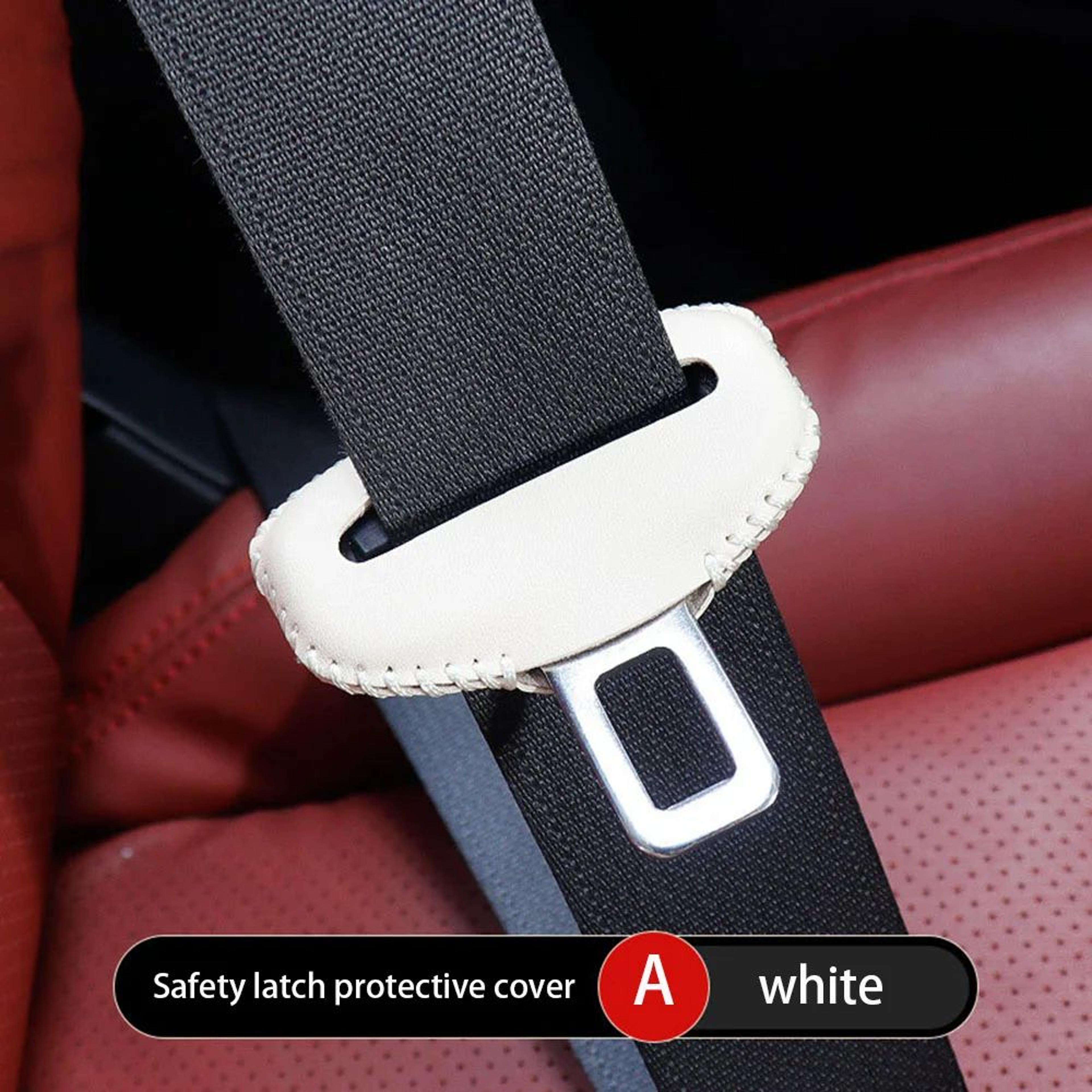 Universal Seat Belt Buckle Cover In PU Leather  AntiScratch QuietRide Protector For Car Interiors 11