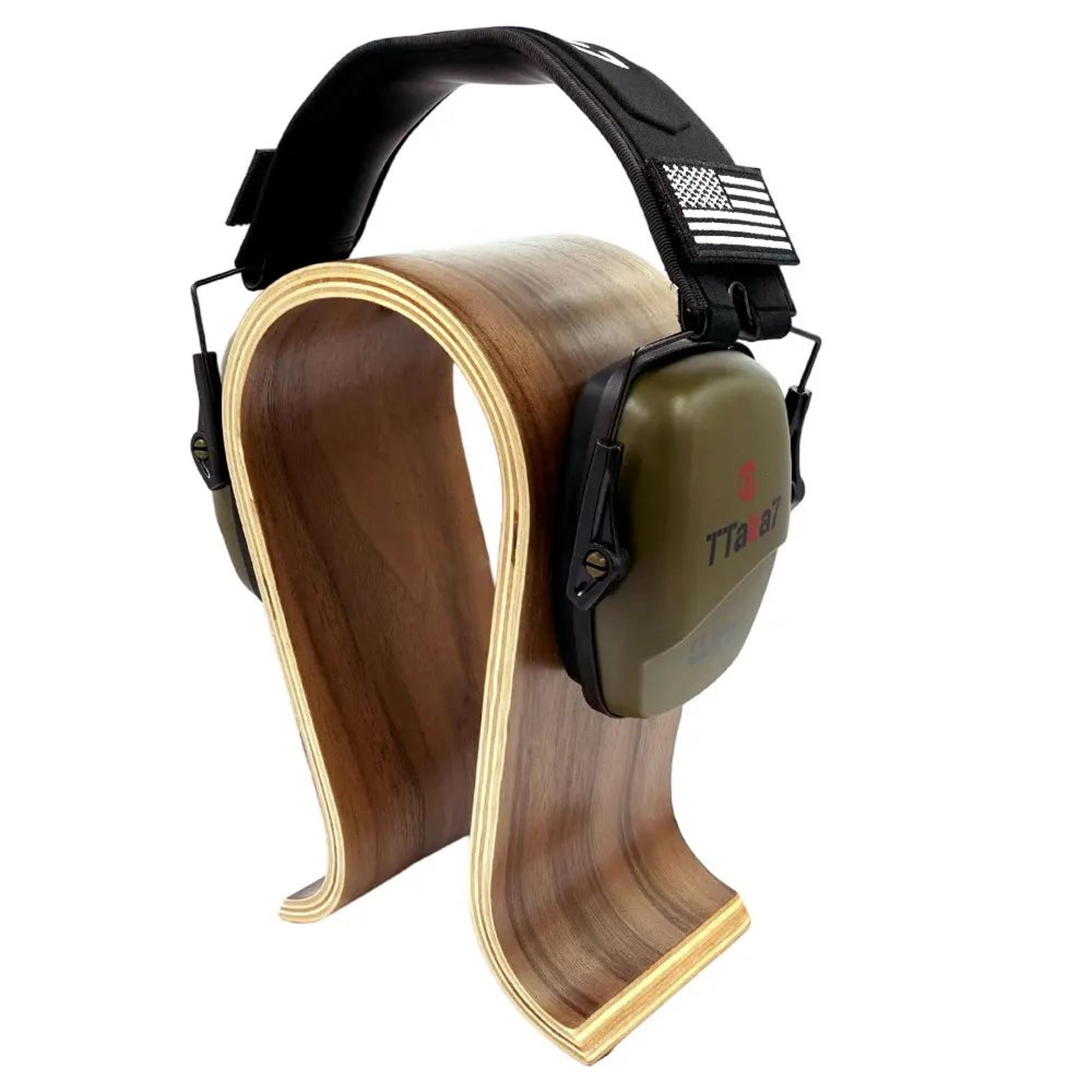 UShaped Wooden Headphone Stand For Desk  Desktop Headphone Holder  Display 5