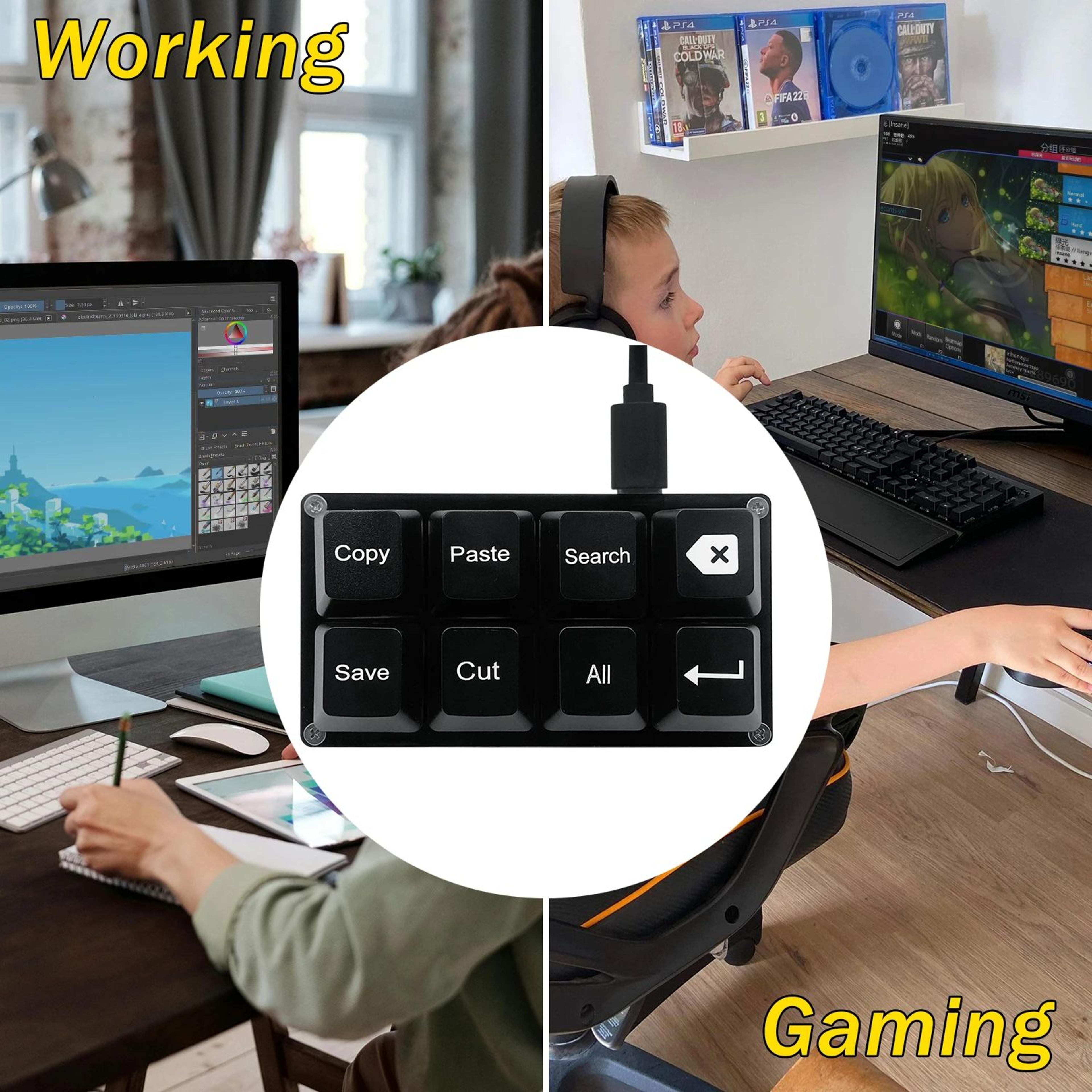 ProKey 8Key Programmable Macro Keypad  Compact USB Shortcut Controller For Gaming  Productivity 2