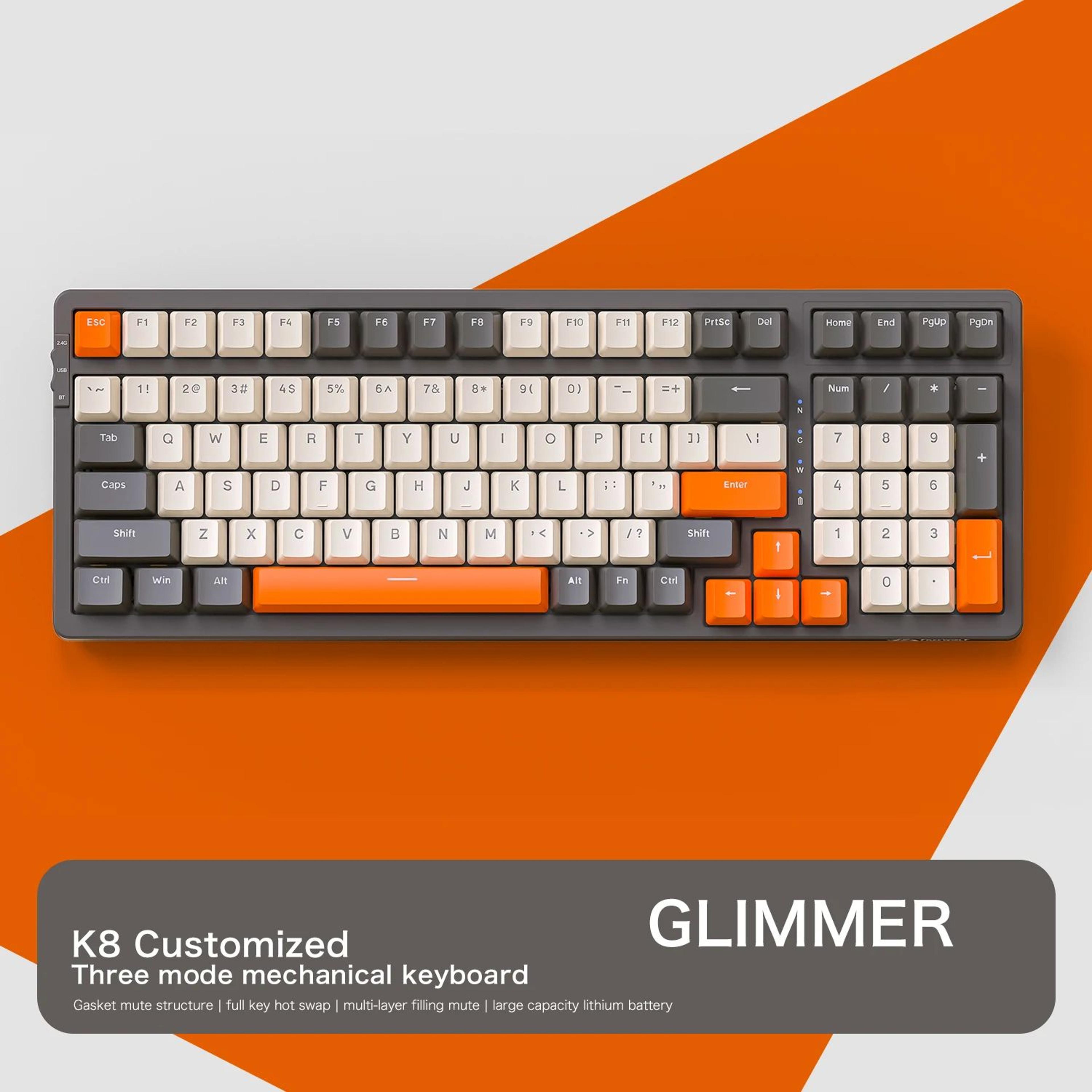 TriMode 100Key Wireless Mechanical Keyboard With HotSwap Switches And RGB Lighting 6