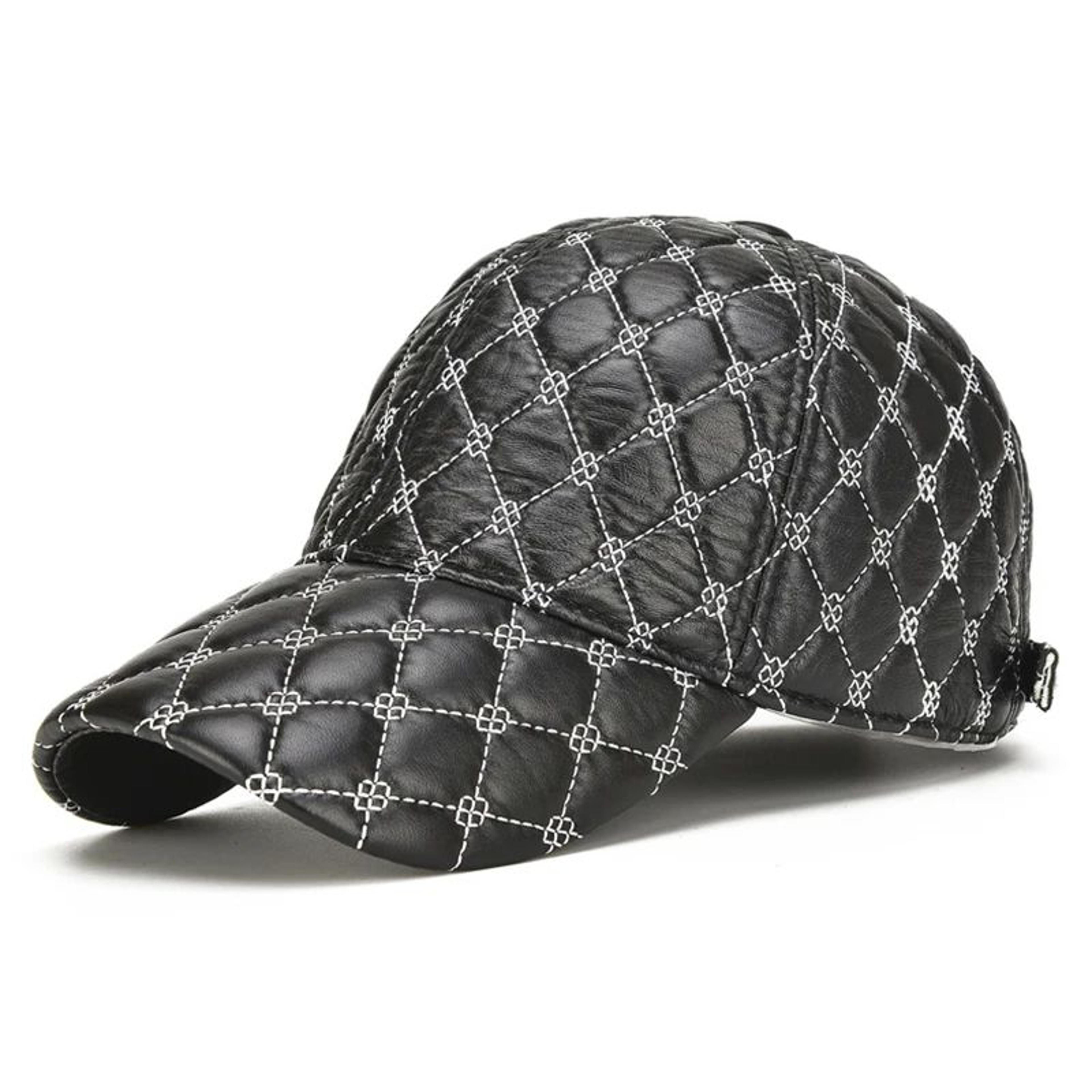 Premium Sheepskin Genuine Leather Baseball Cap  Classic Black Dad Hat For Men 5