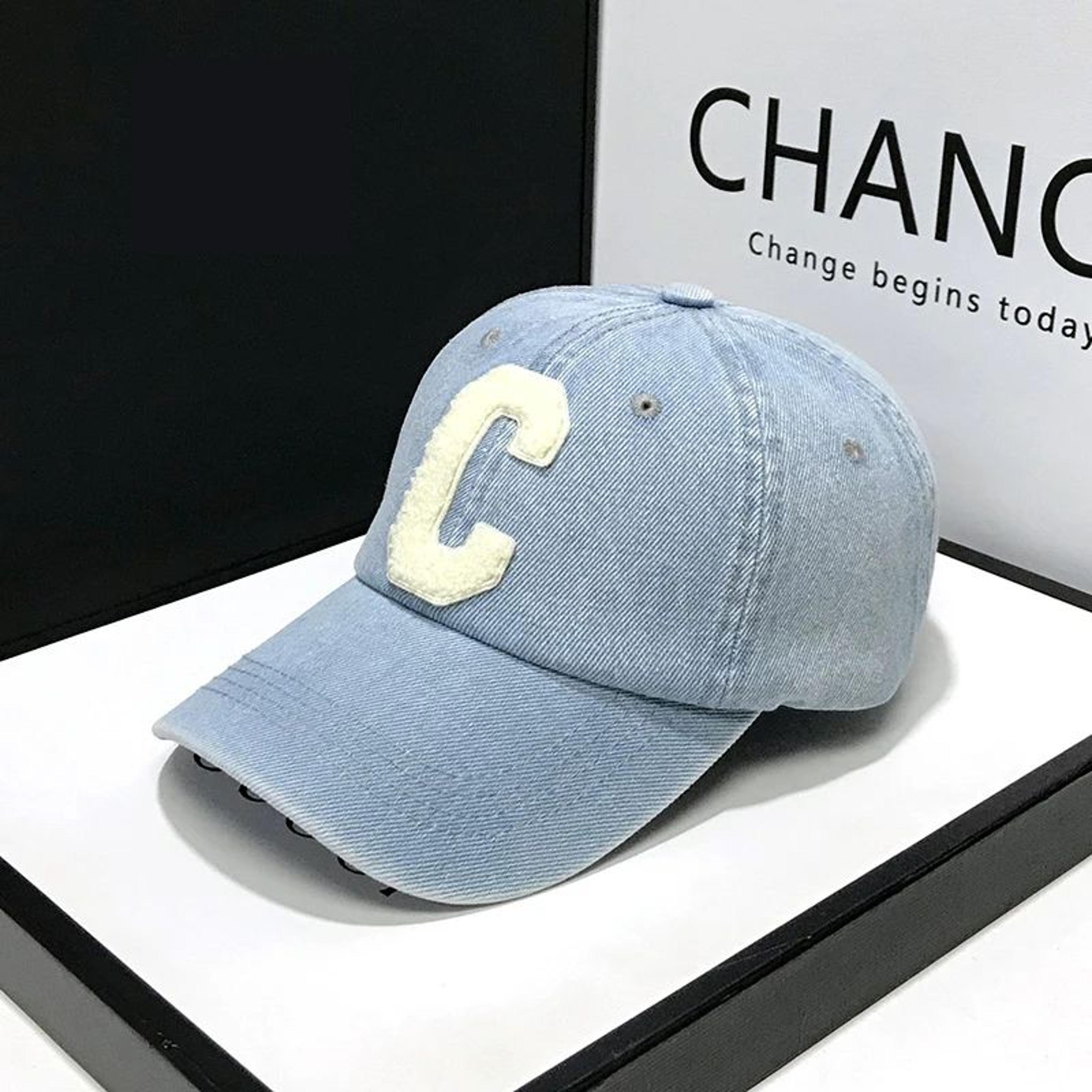 Vintage Denim Baseball Cap With Embroidered Letter C  Adjustable Cotton Baseball Cap For Men  Women 9